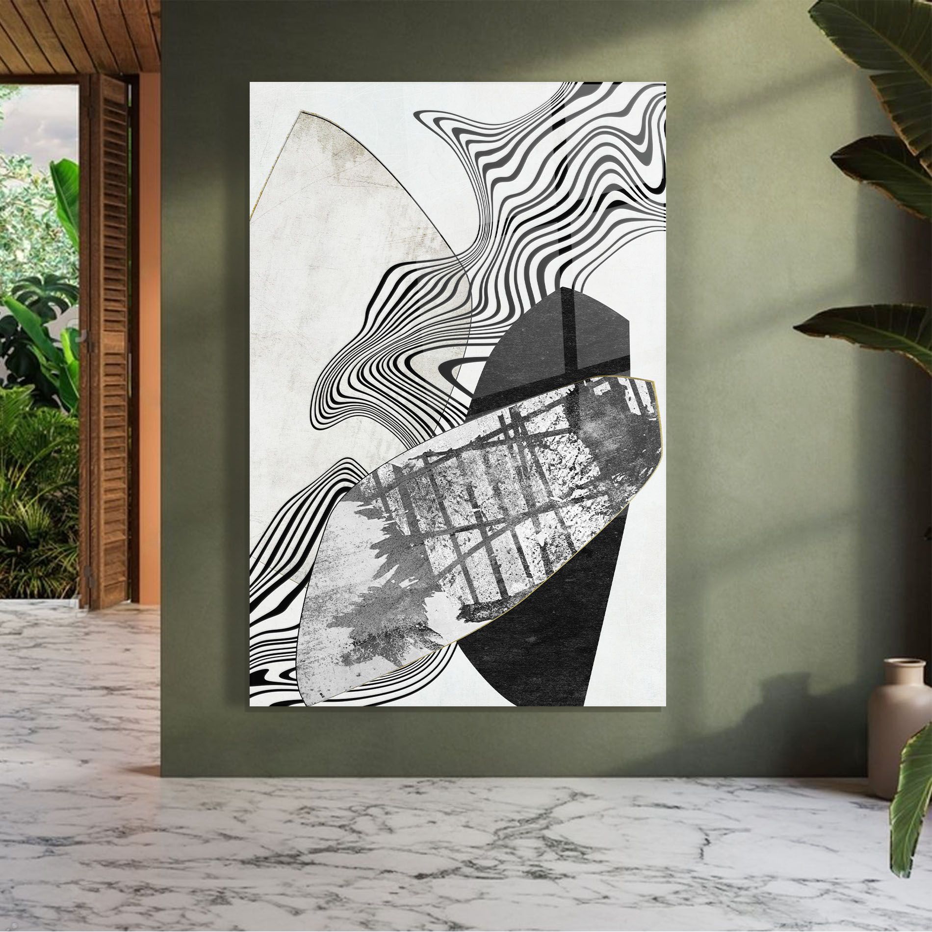 Abstract Black Lines mockup 7