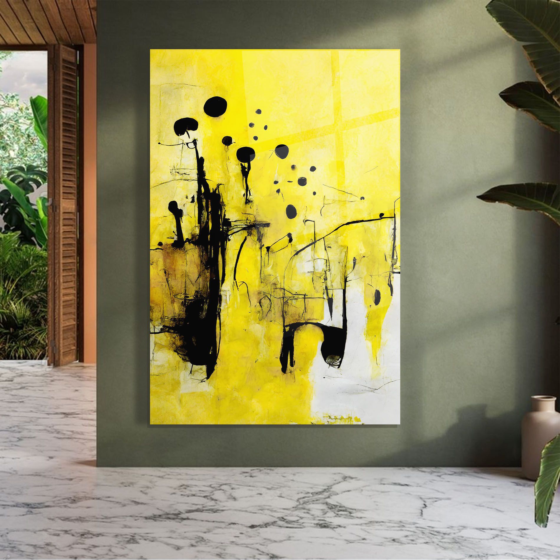 Abstract Black Yellow mockup 7