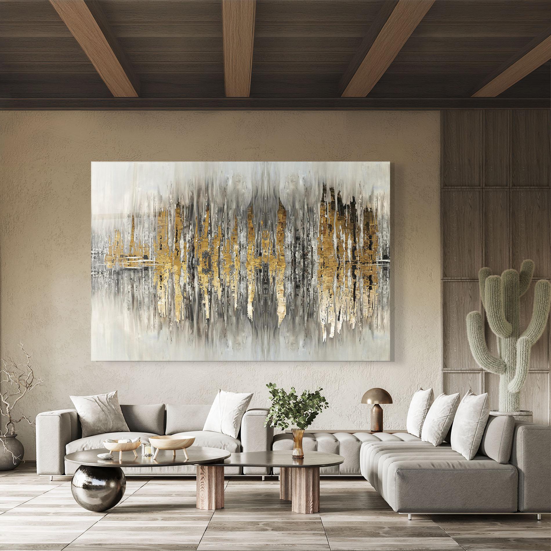 Tablou Sticla Acrylic Silver Paint mockup 8