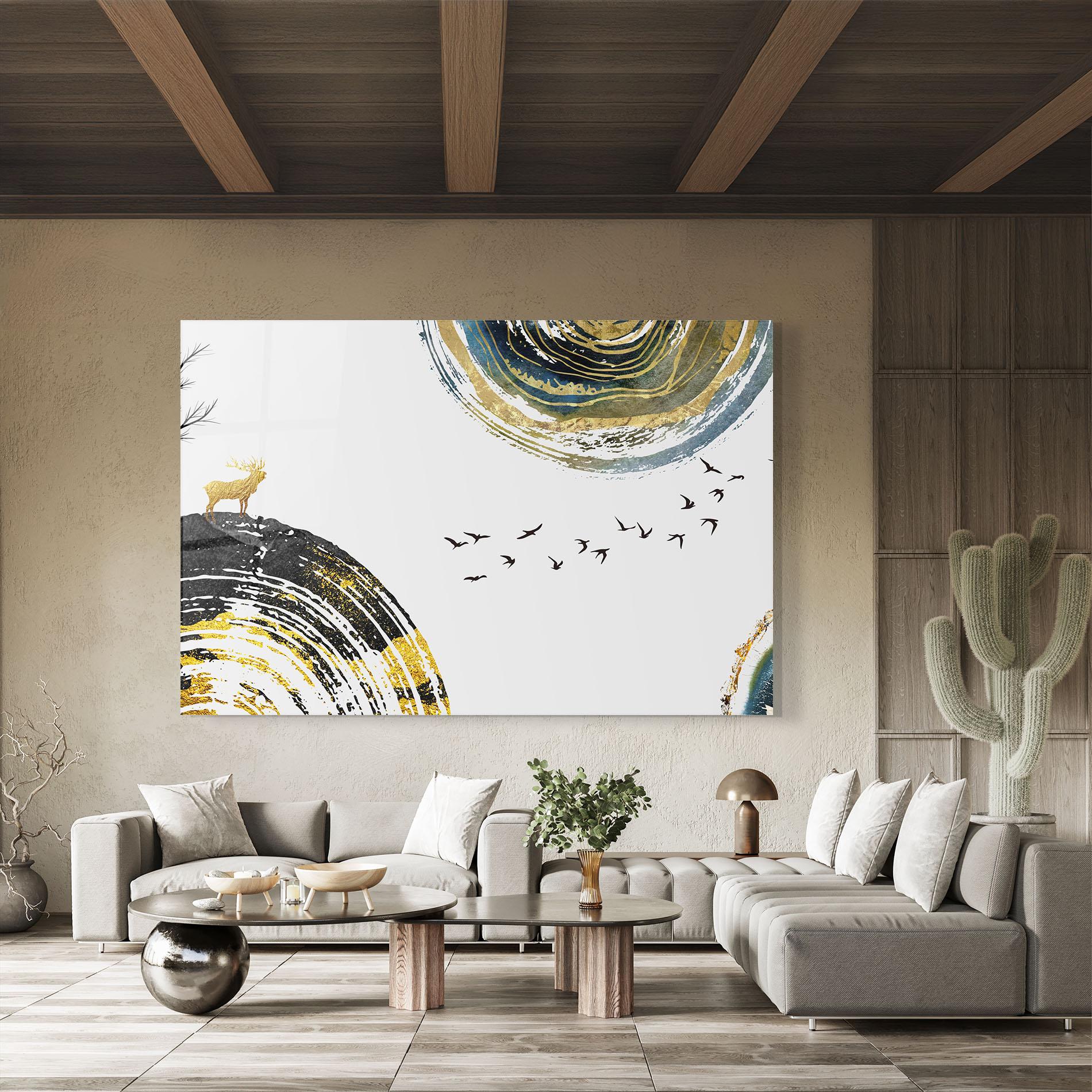 Tablou Sticla Golden Deer mockup 8