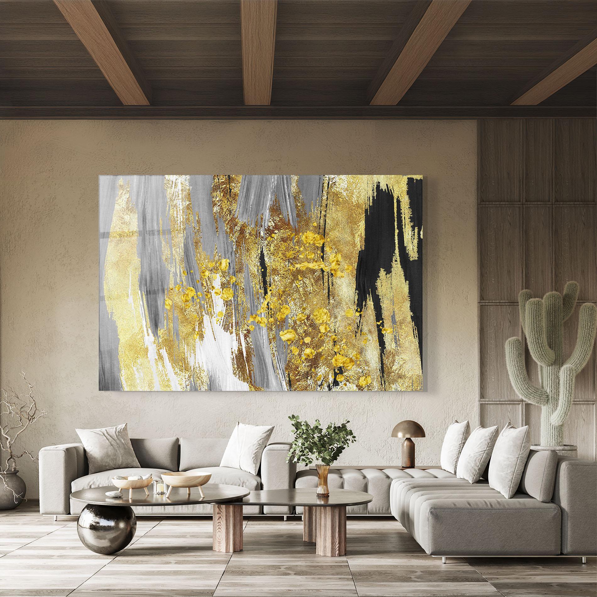 Tablou Sticla Golden Grfey Lines mockup 8