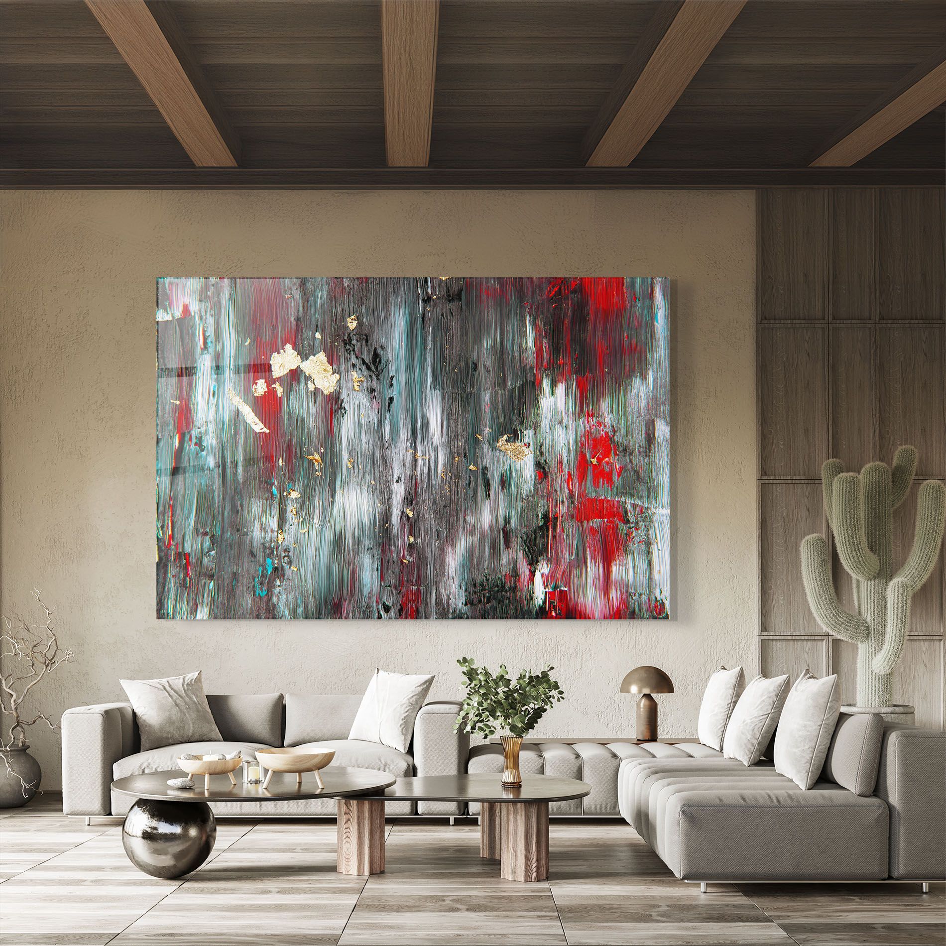 Grey With Red Painting mockup 8