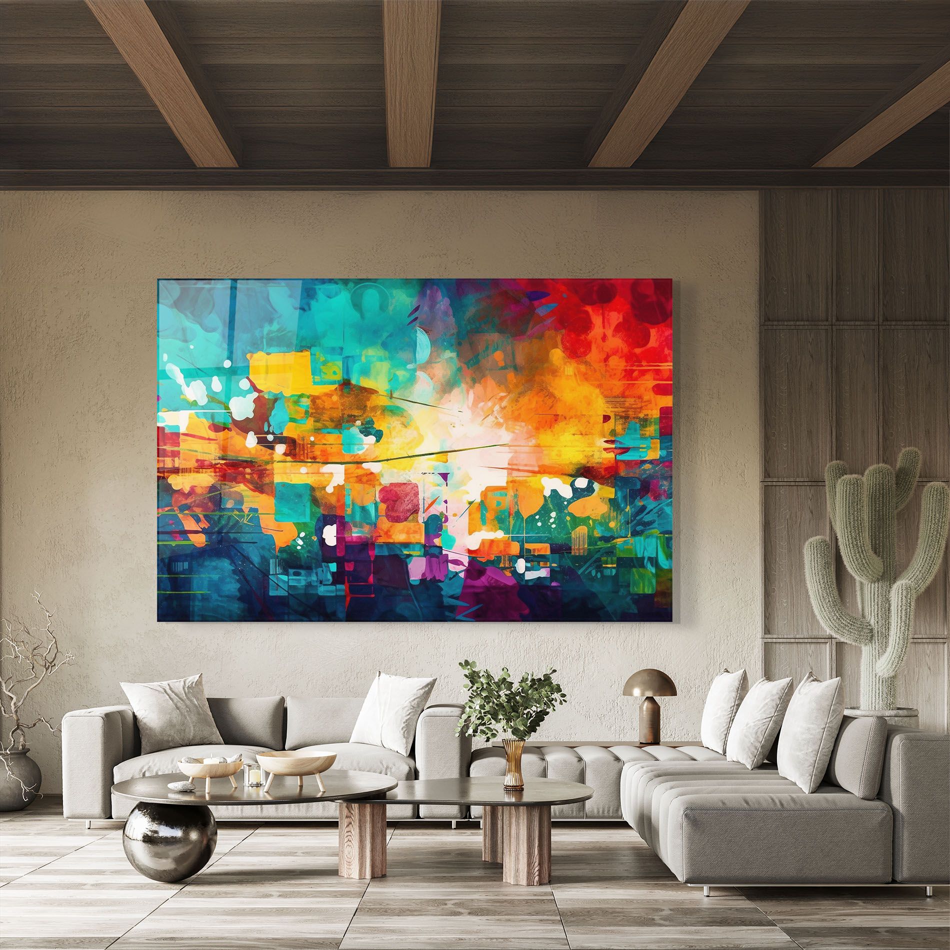 Vibrant Colors On Blue Background mockup 8