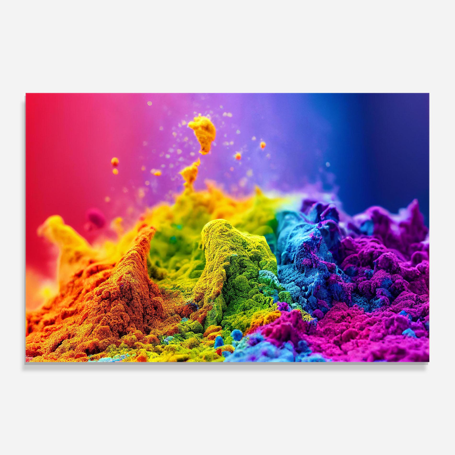 Tablou Sticla Color Powder Explosion mockup 0