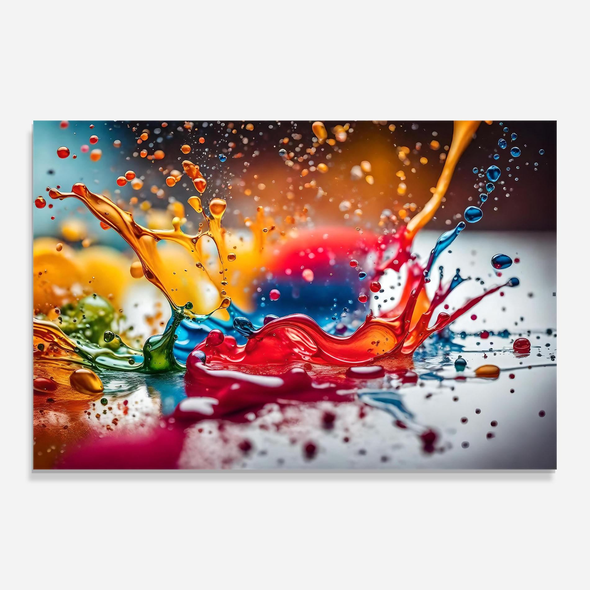 Tablou Sticla Water Color Splash mockup 0