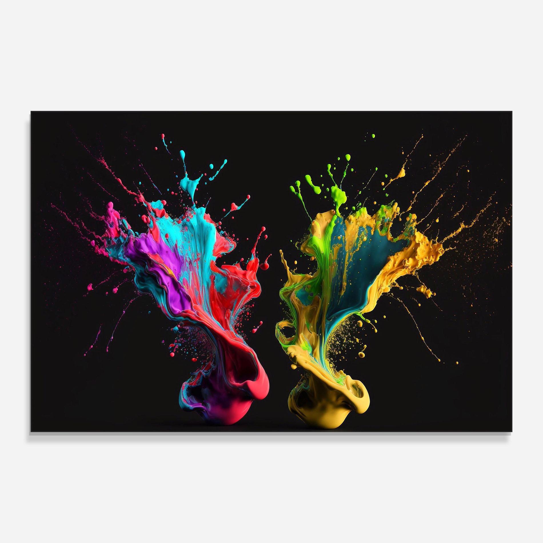 Tablou Sticla Yellow Green Splash mockup 0