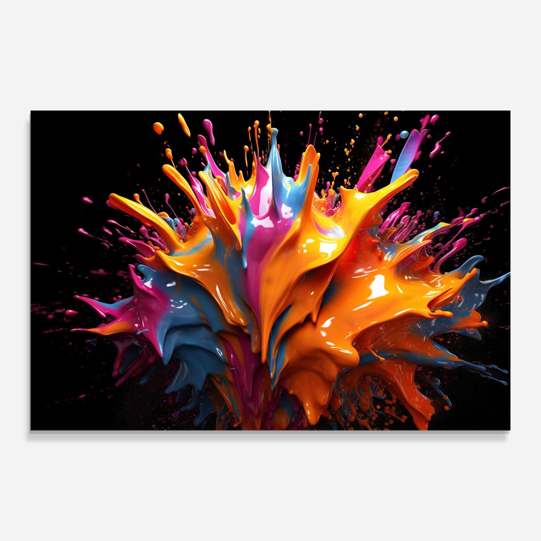 Tablou Sticla Yellow Splash mockup 0