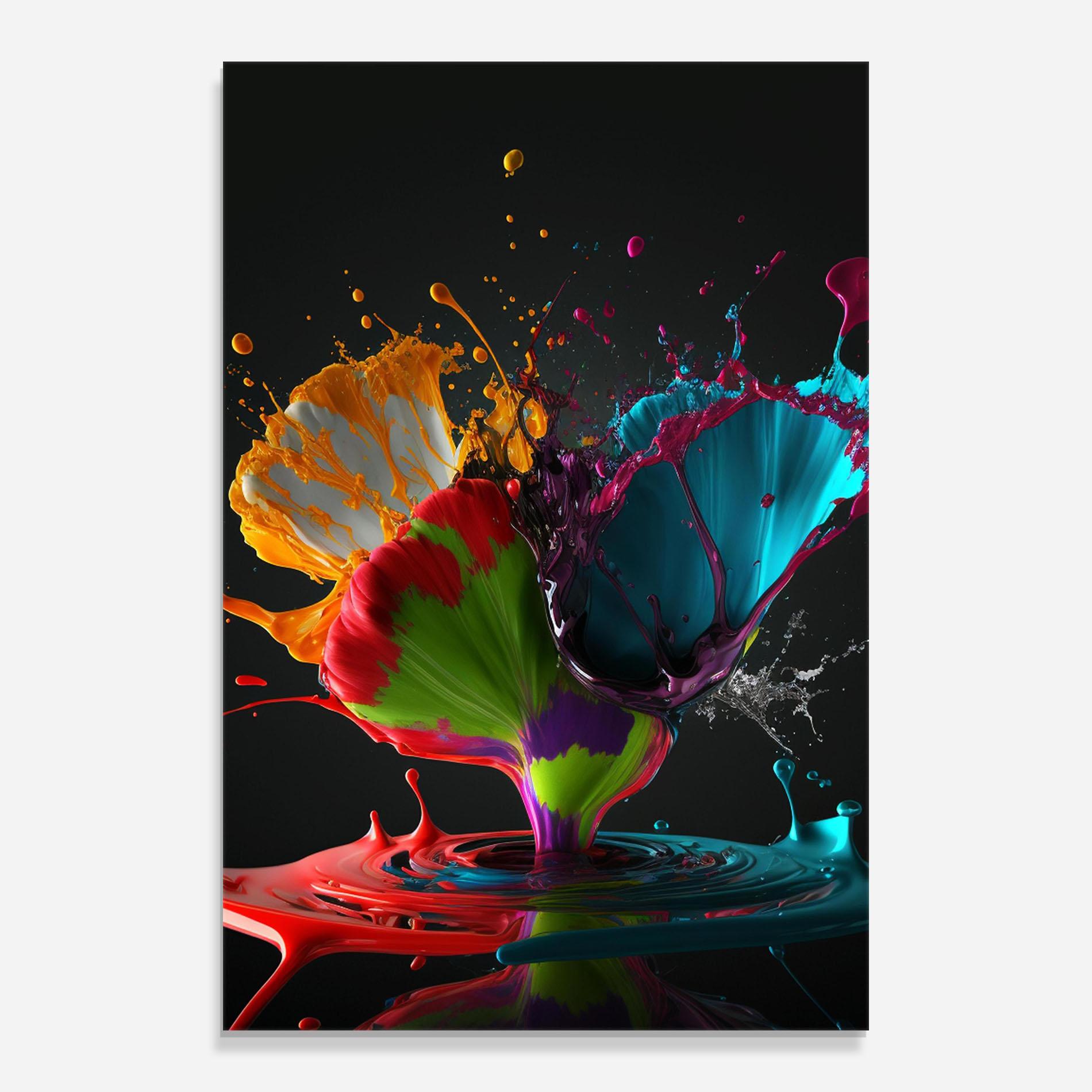 Tablou Sticla Beautiful Colorful Splash mockup 0