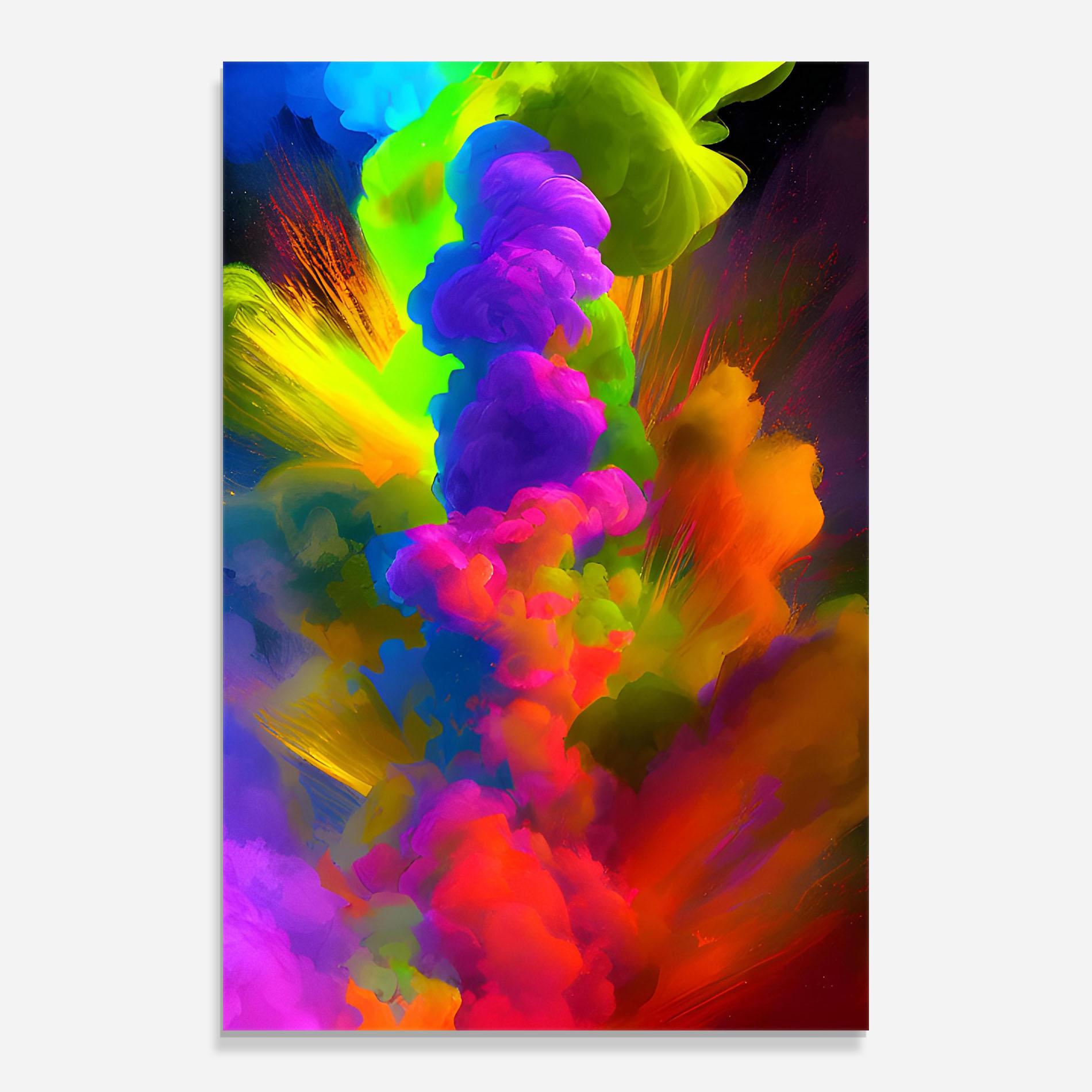 Tablou Sticla Blurred Colorful Smoke mockup 0