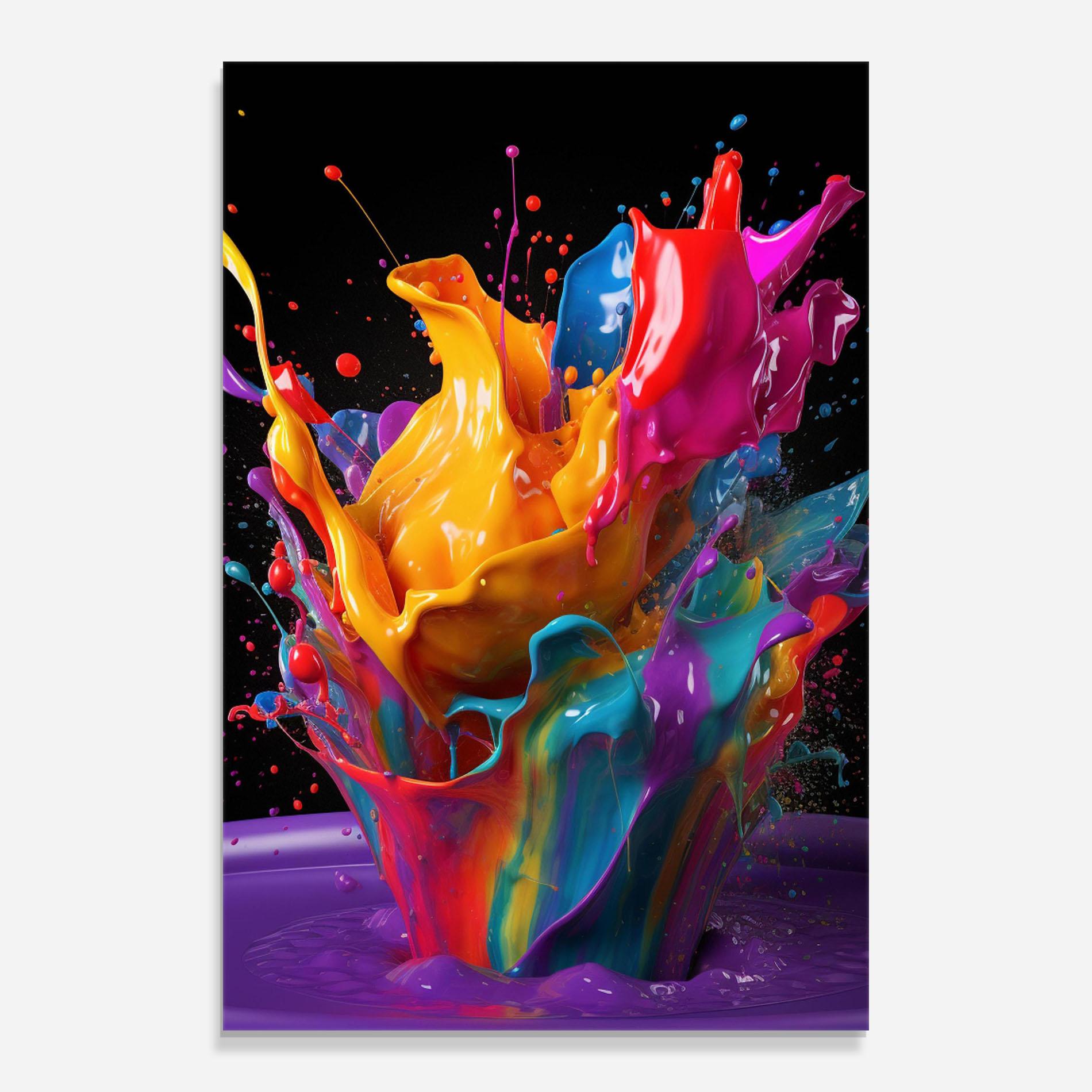 Tablou Sticla Brightly Color Splashing mockup 0