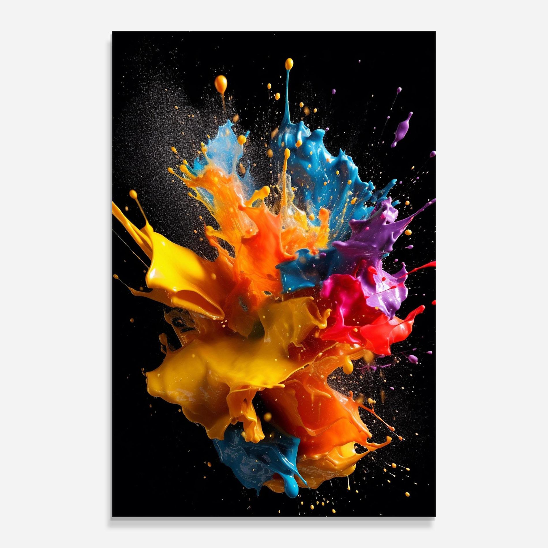 Tablou Sticla Colors Splashing mockup 0