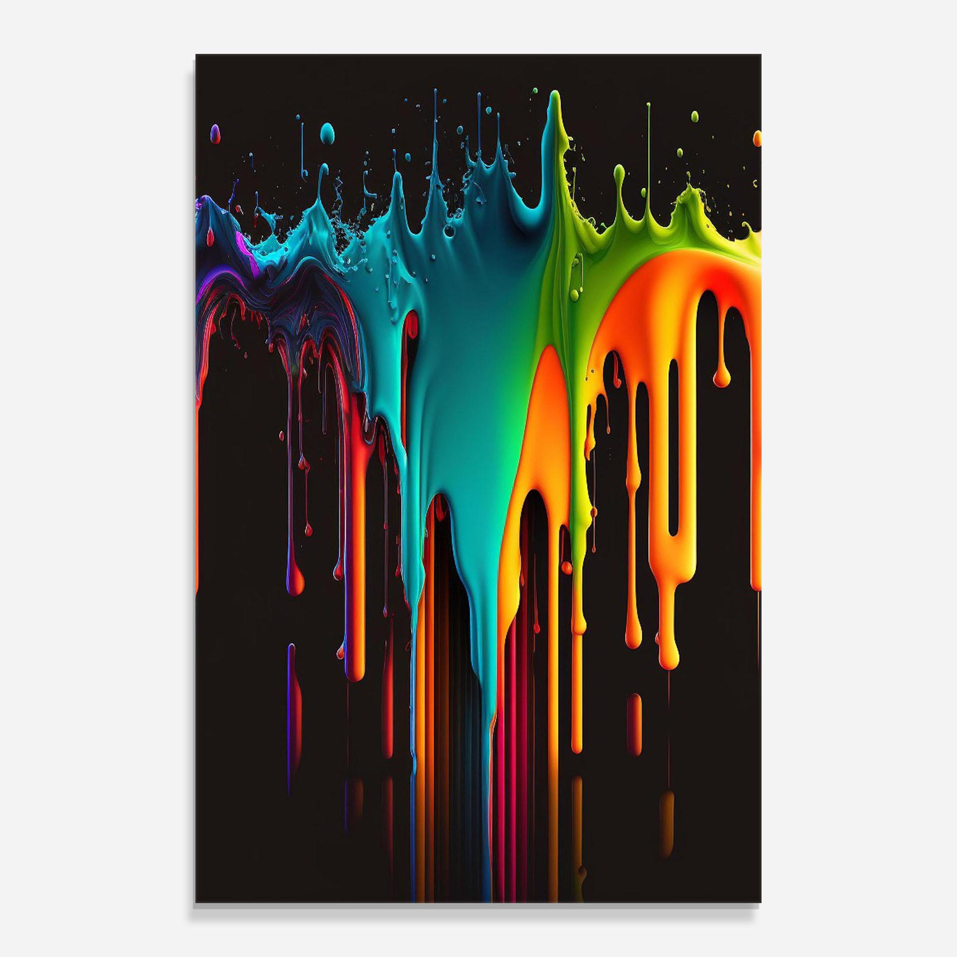 Tablou Sticla Rainbow Floating Colors mockup 0
