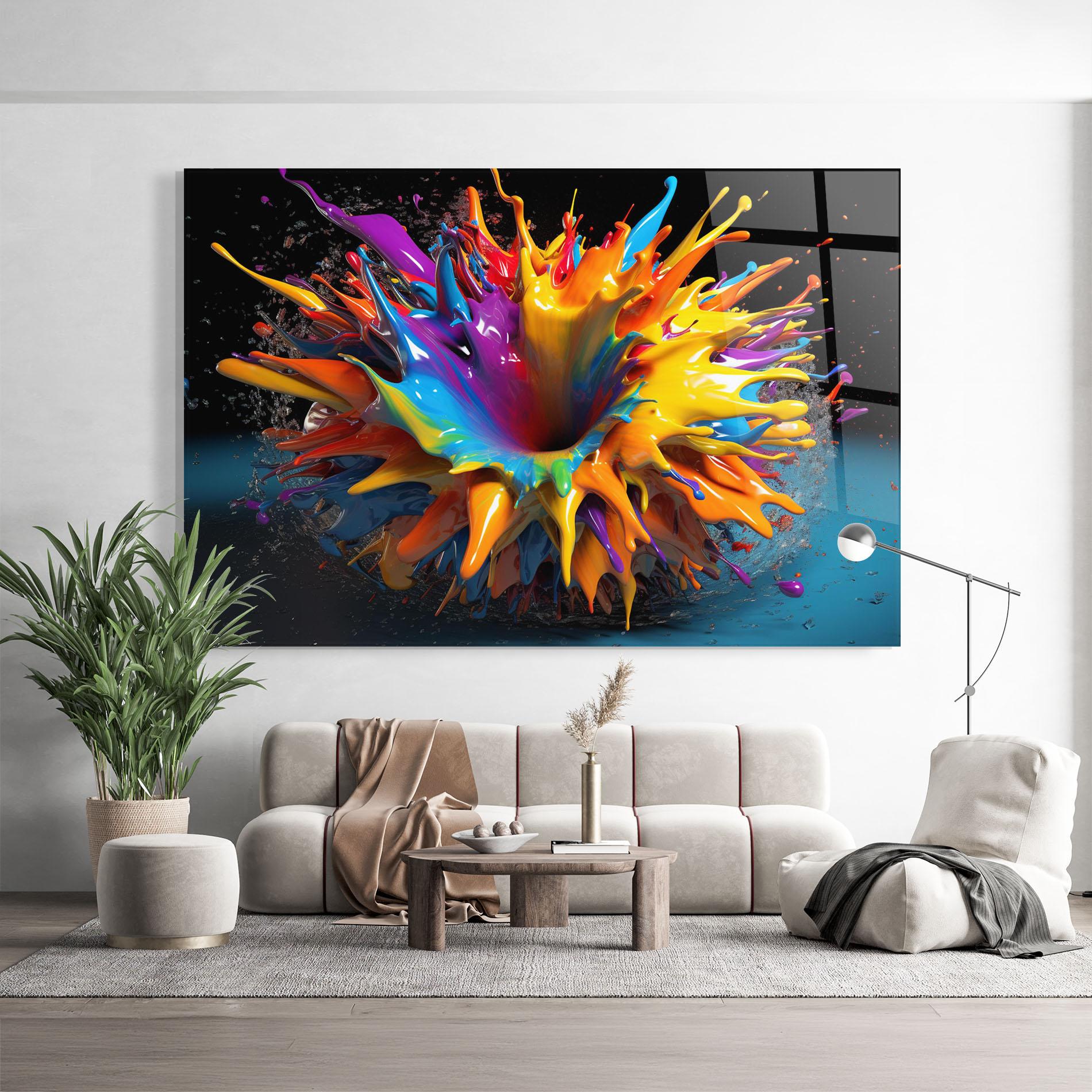 Tablou Sticla 3d Color Splash mockup 9