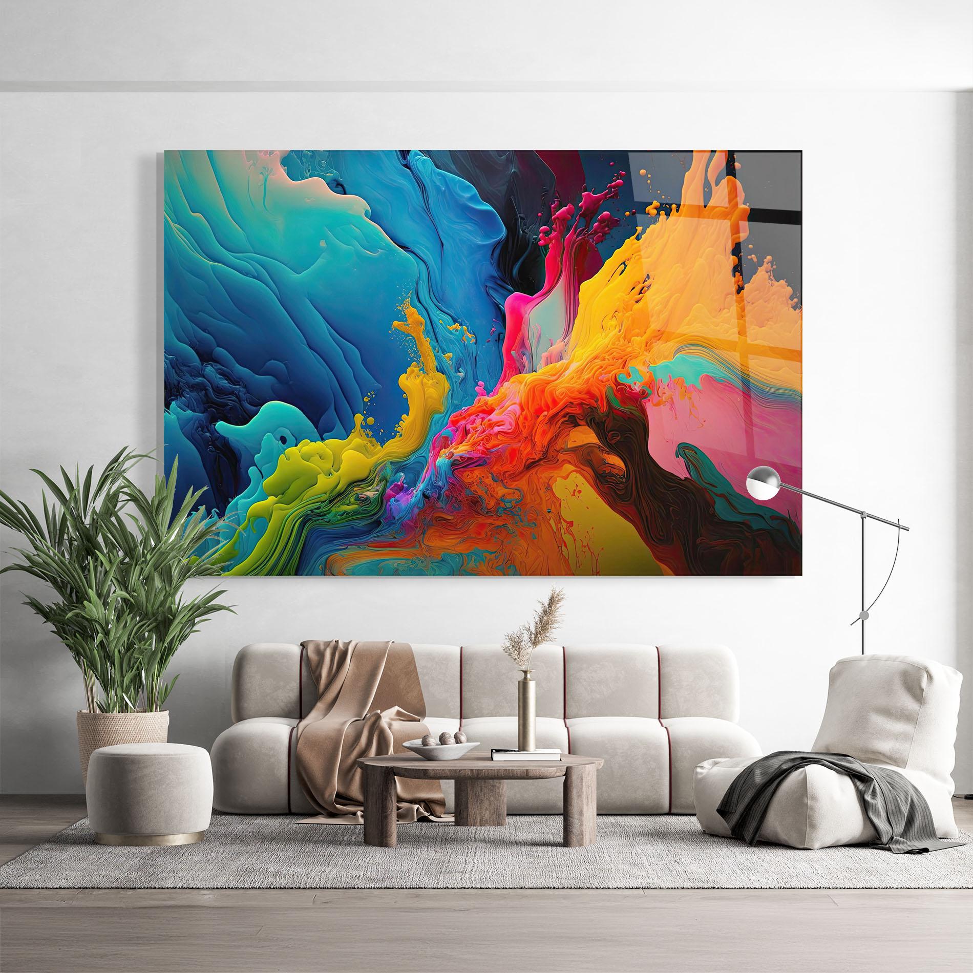 Tablou Sticla Color Floating mockup 9