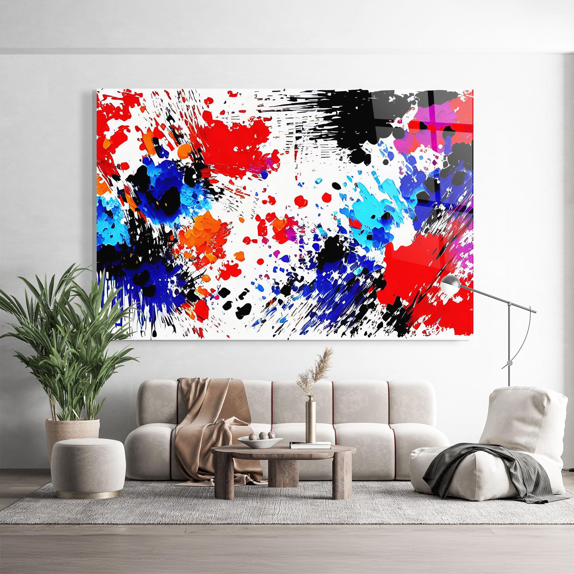 Tablou Sticla Oil Red Paint mockup 9