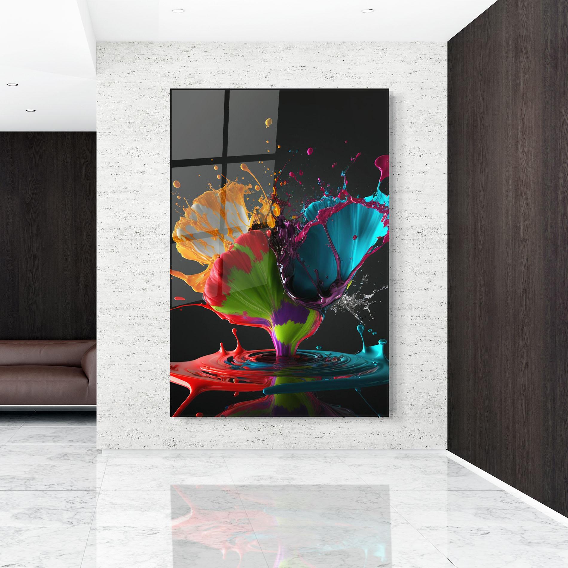 Tablou Sticla Beautiful Colorful Splash mockup 9