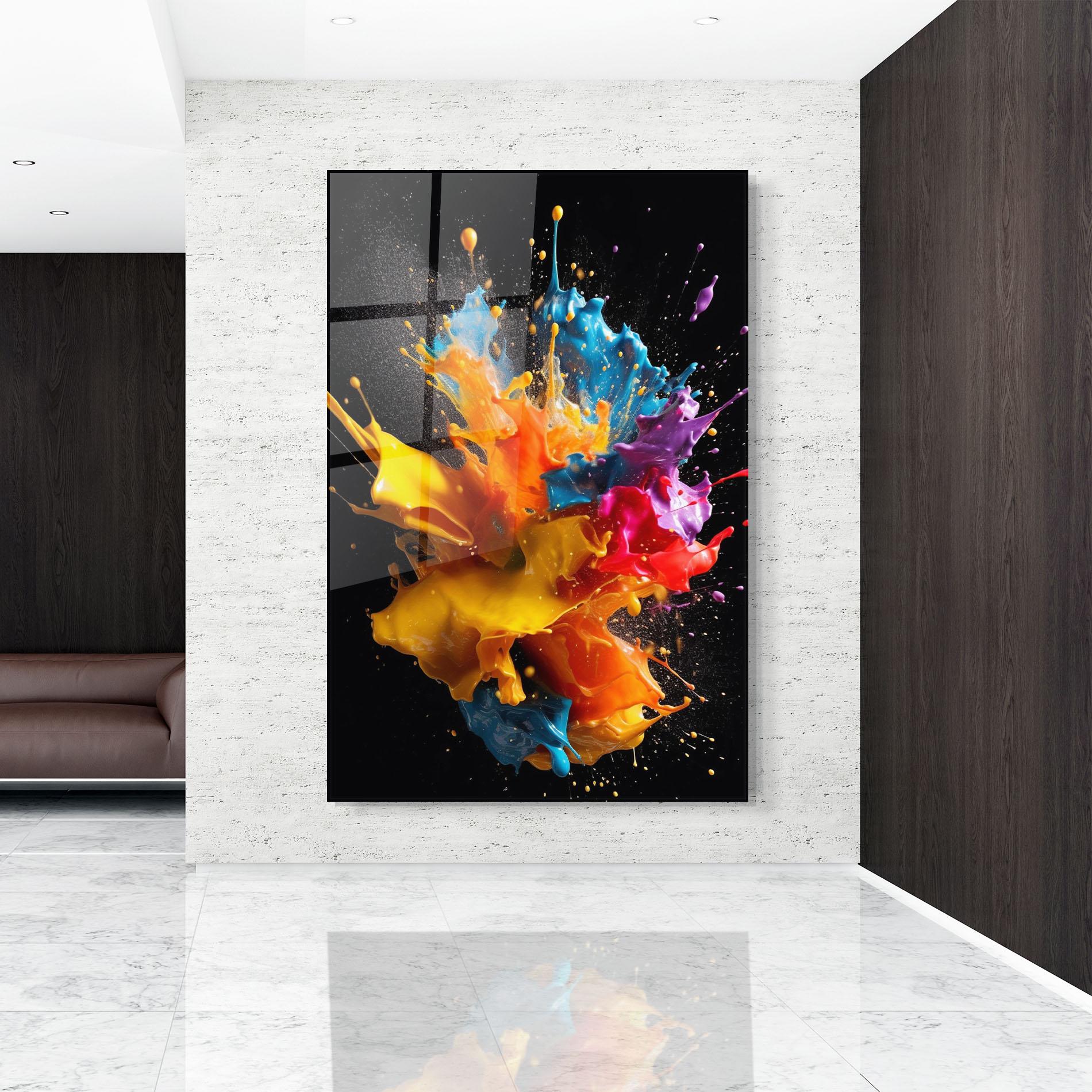 Tablou Sticla Colors Splashing mockup 9