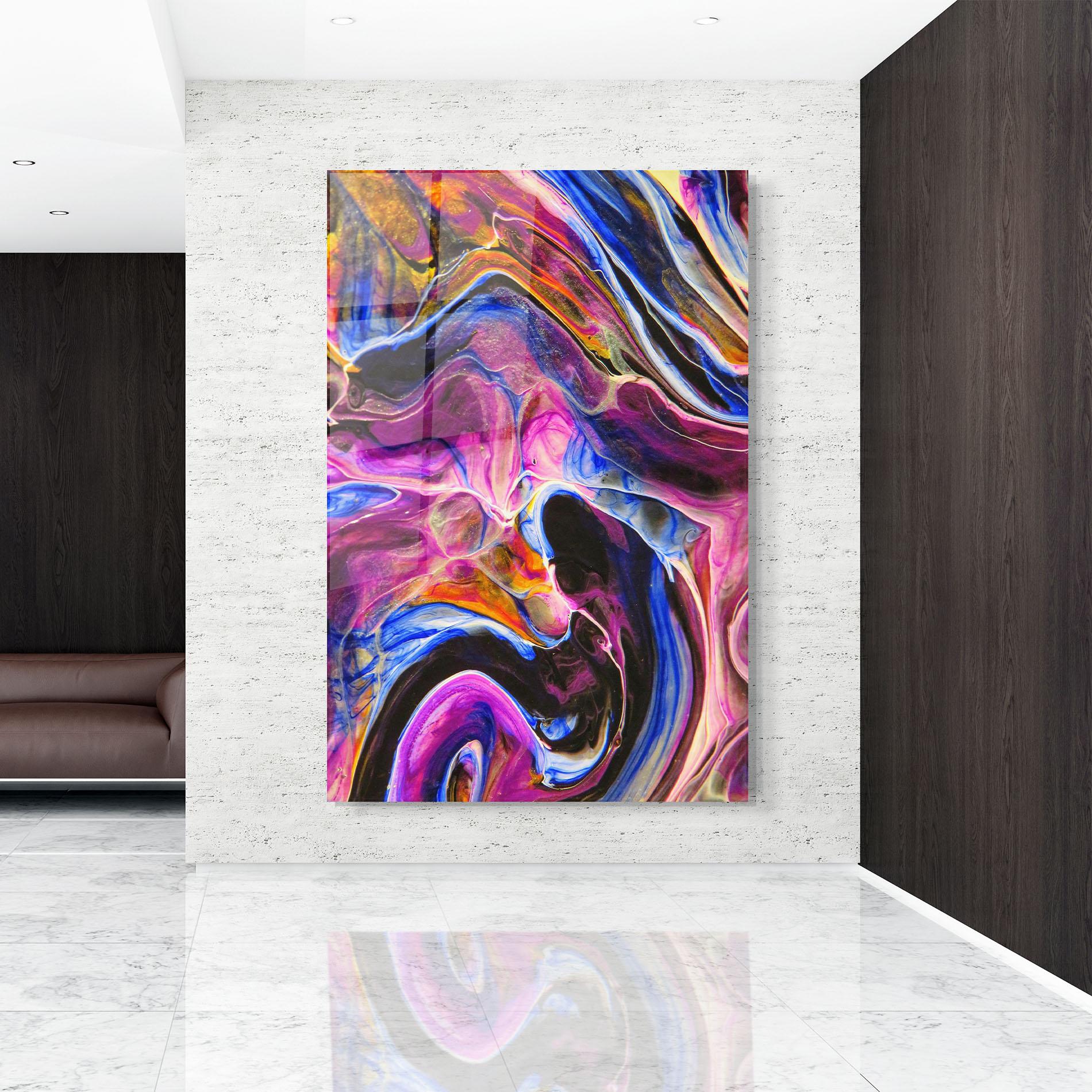 Tablou Sticla Colourful Abstract Shades mockup 9