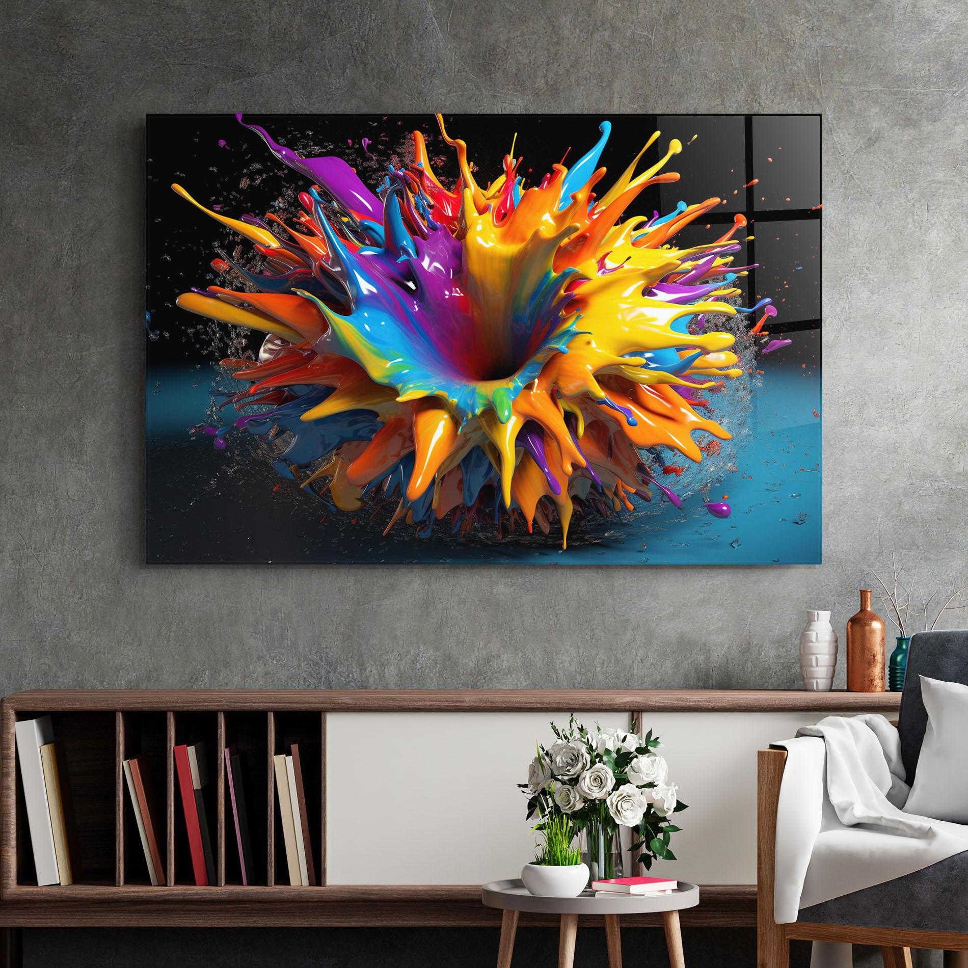 Tablou Sticla 3d Color Splash mockup 2