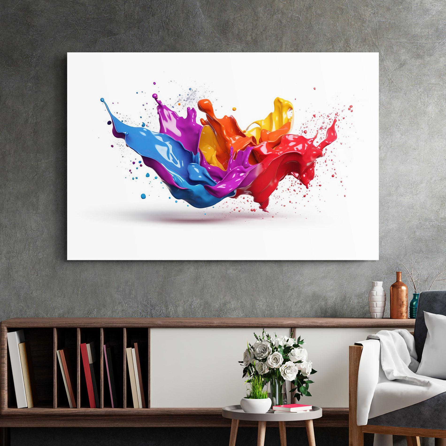 Tablou Sticla 3d Floating Splash mockup 2