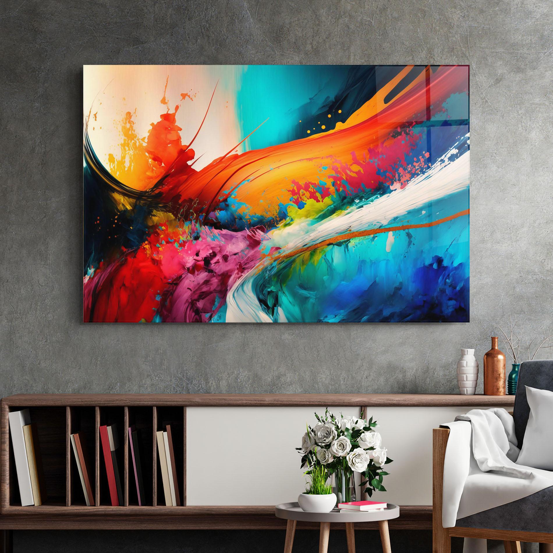 Tablou Sticla Art Brush Strokes mockup 2