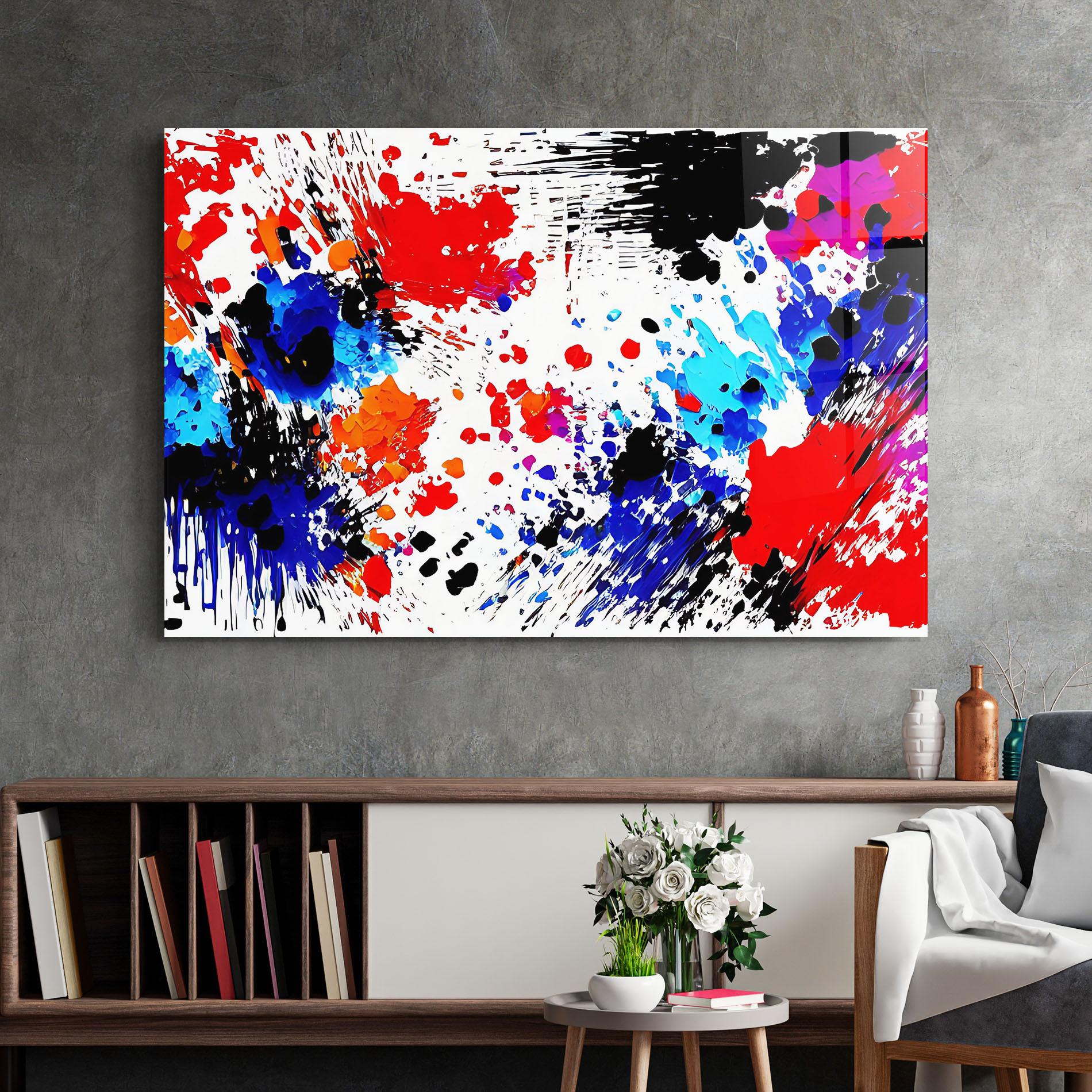 Tablou Sticla Oil Red Paint mockup 2