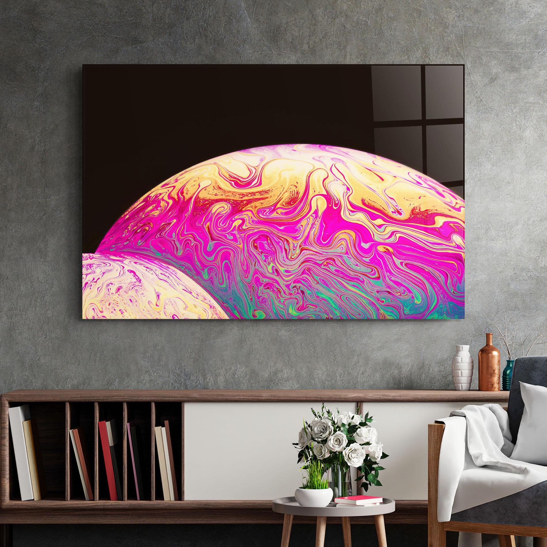 Tablou Sticla Psychedelic Bubbles mockup 2