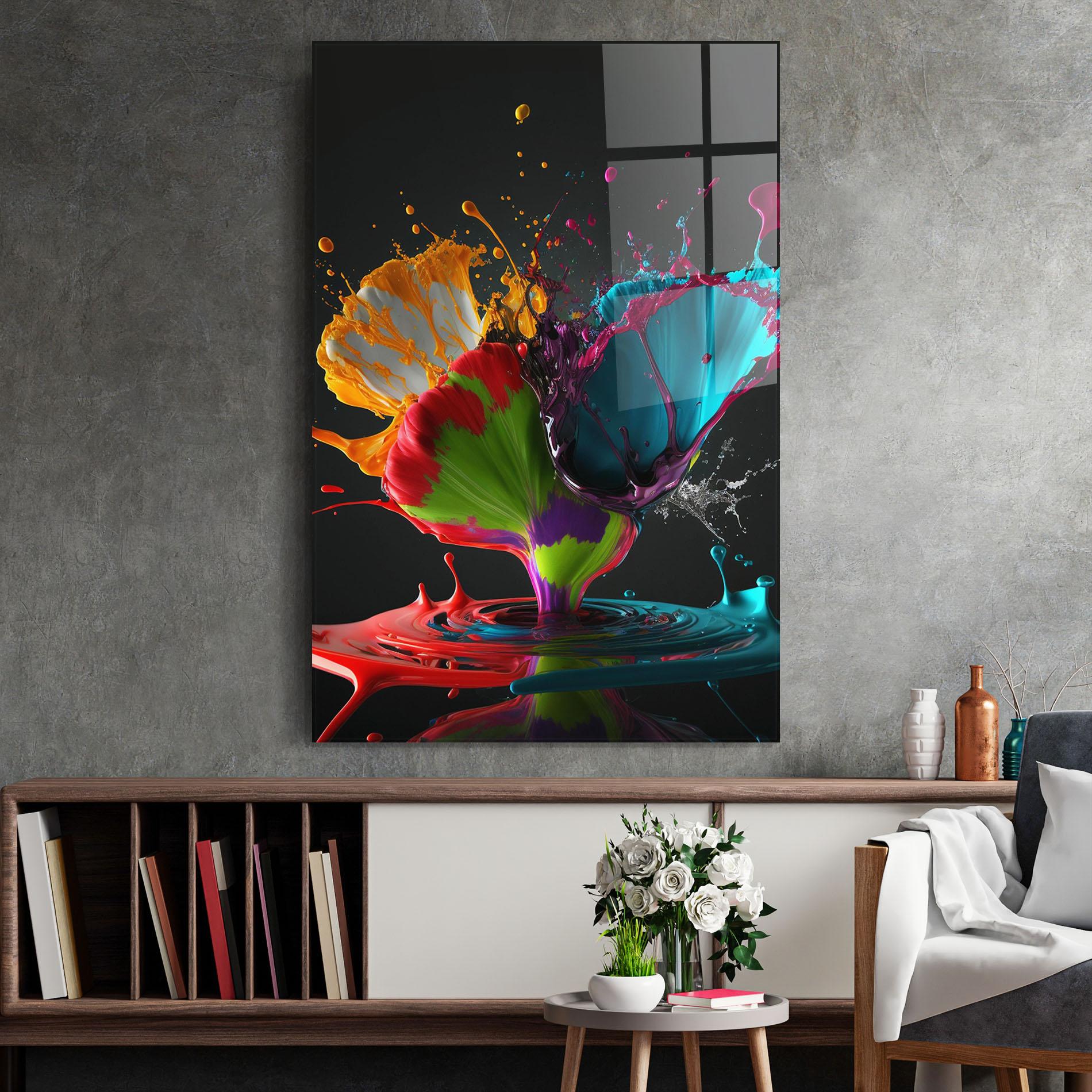 Tablou Sticla Beautiful Colorful Splash mockup 2