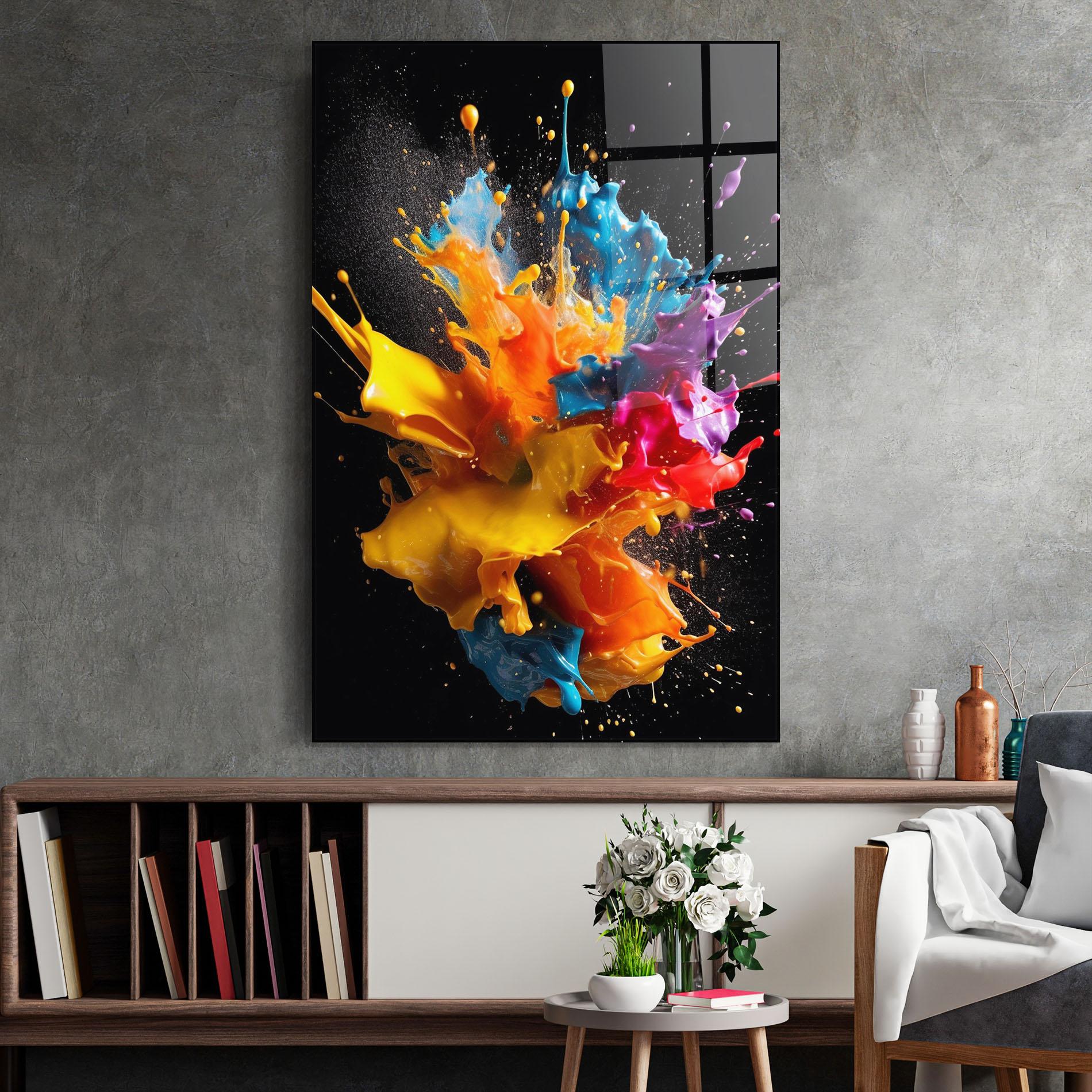 Tablou Sticla Colors Splashing mockup 2