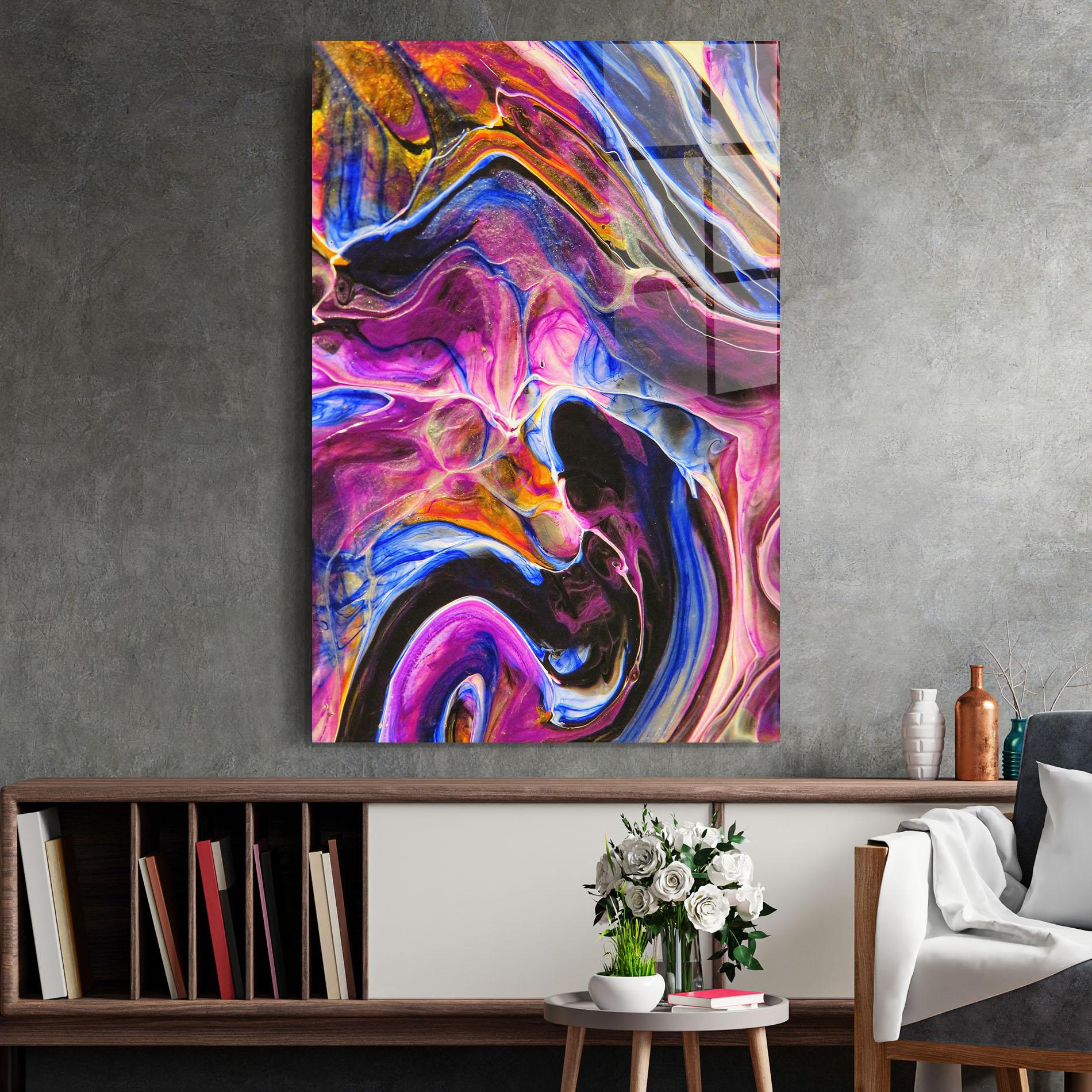 Tablou Sticla Colourful Abstract Shades mockup 2