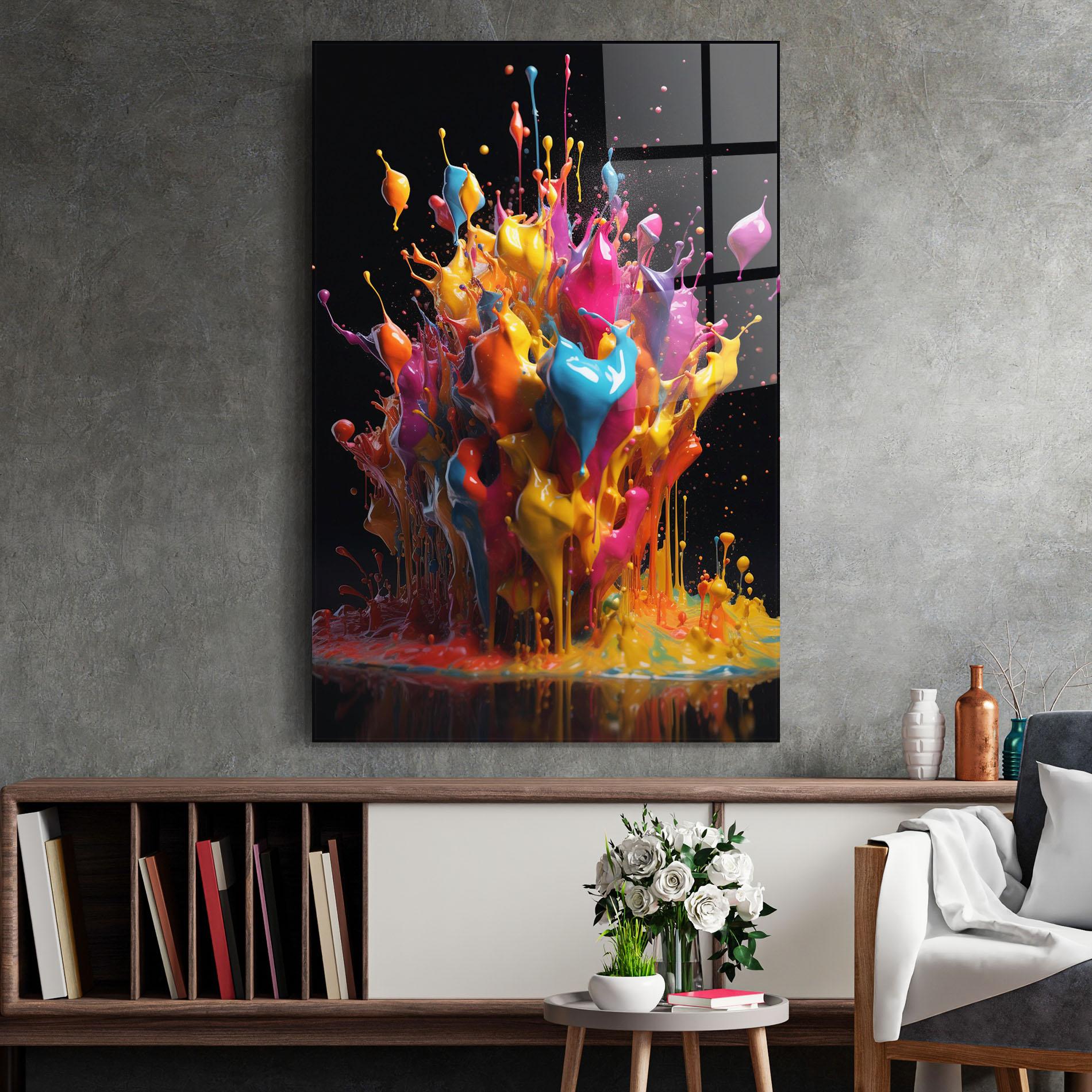 Tablou Sticla Liquid Splashing mockup 2