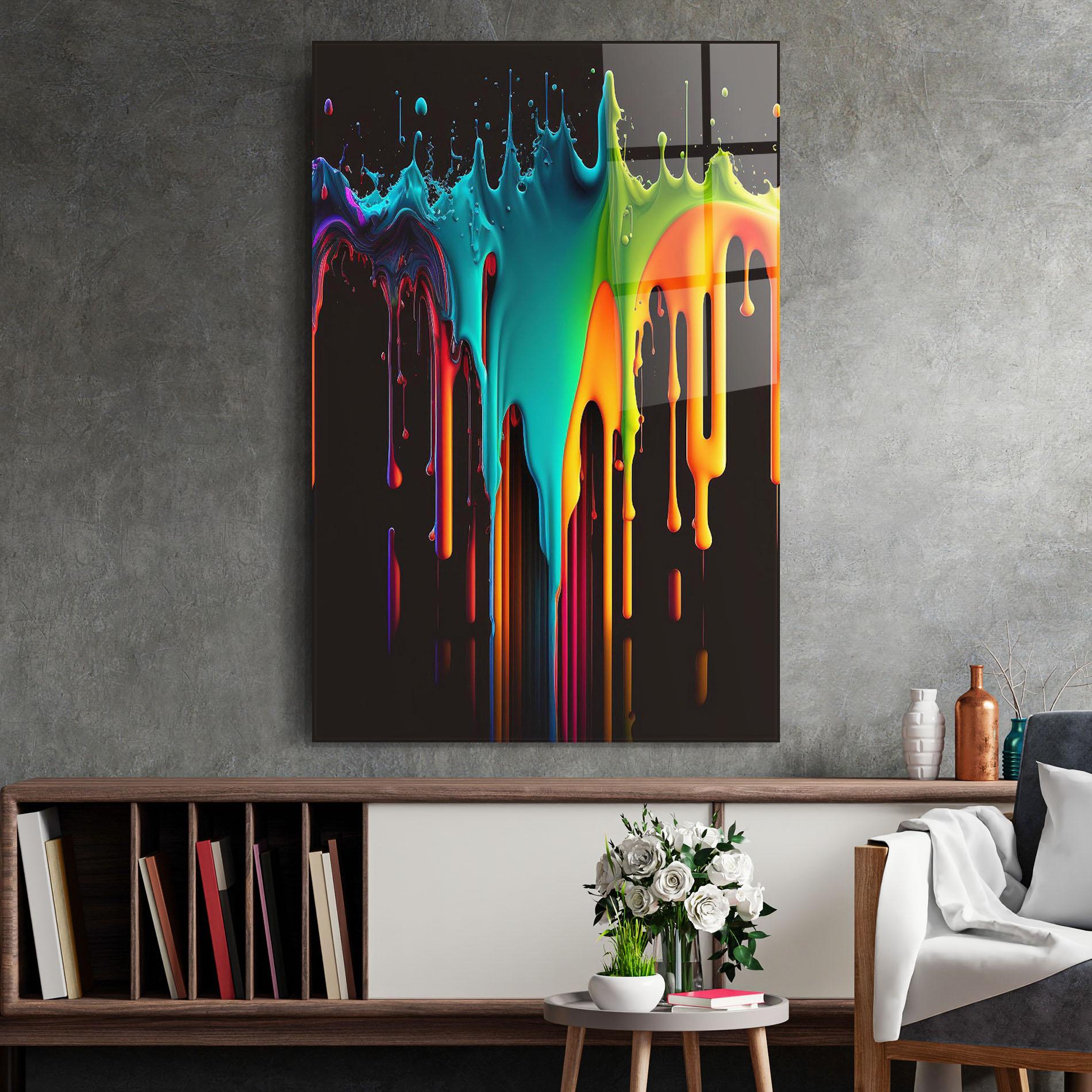 Tablou Sticla Rainbow Floating Colors mockup 2