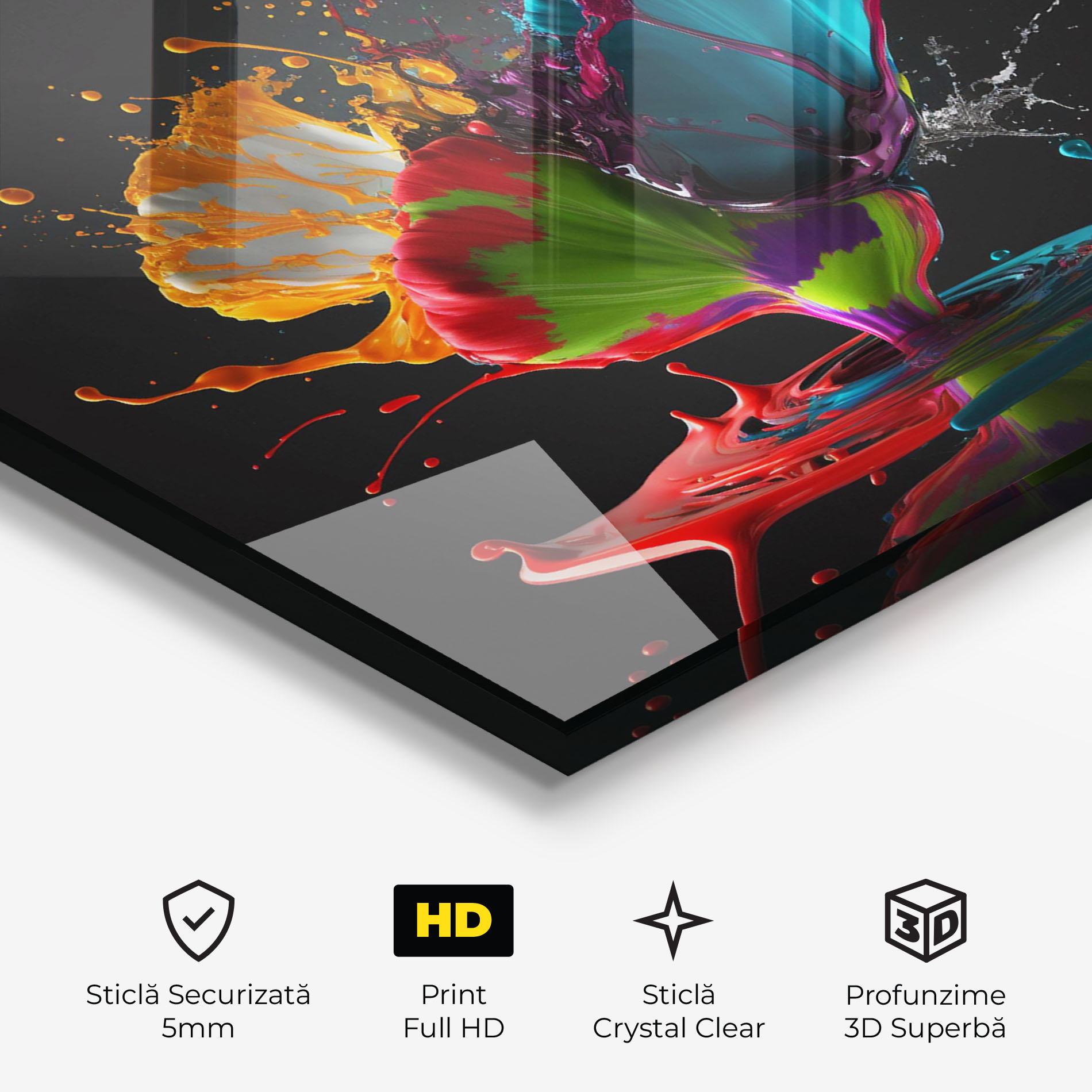 Tablou Sticla Beautiful Colorful Splash mockup 3