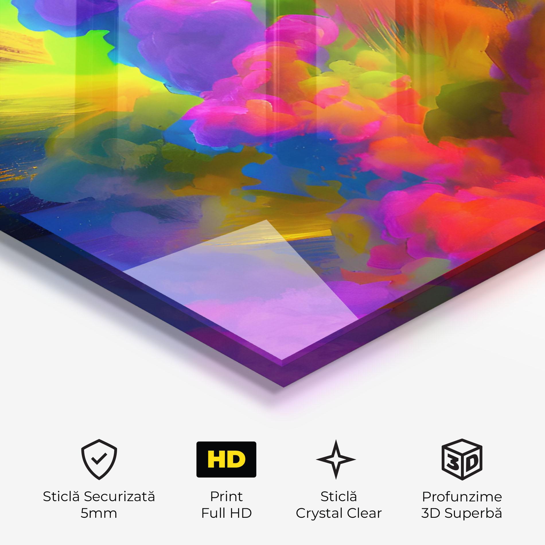 Tablou Sticla Blurred Colorful Smoke mockup 3