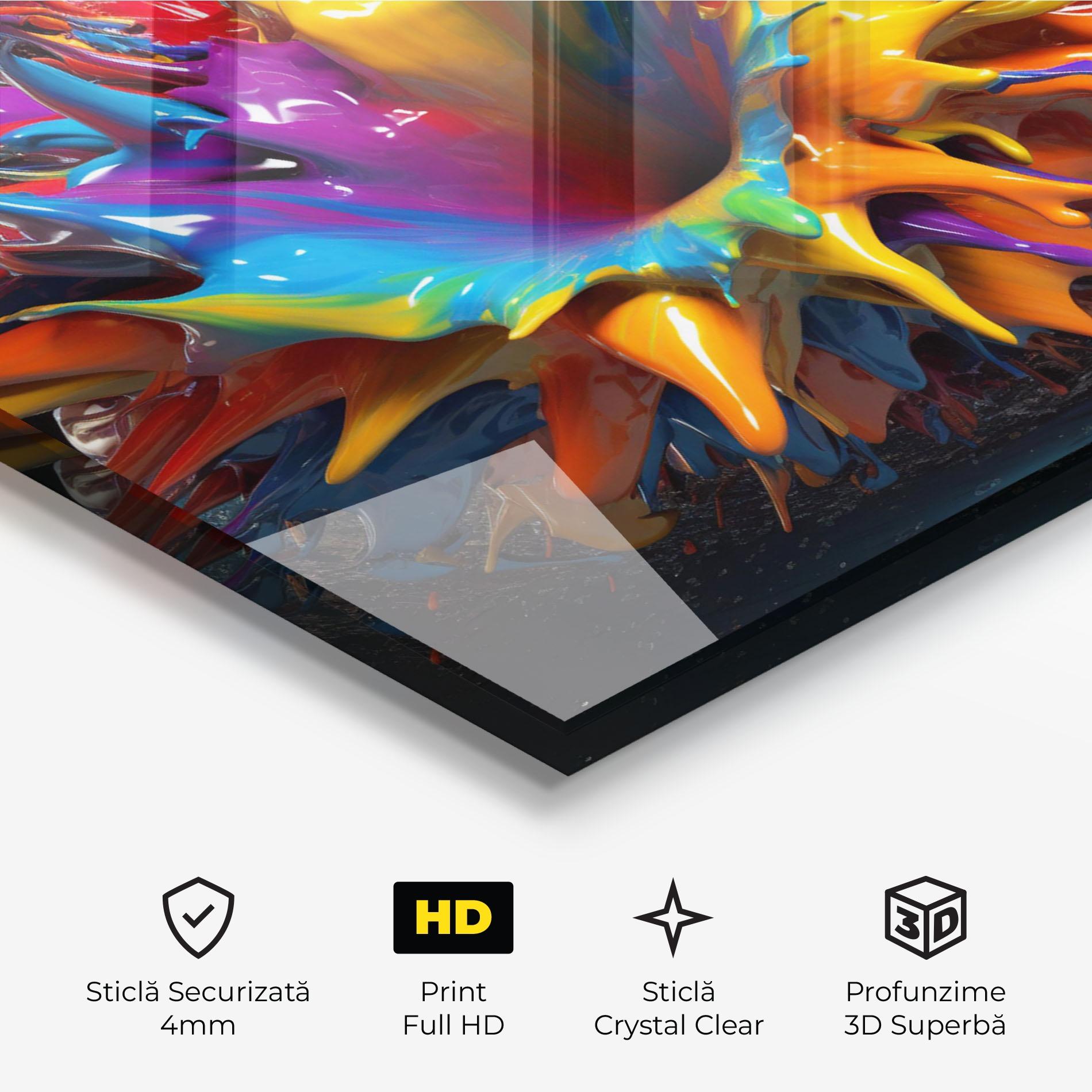 Tablou Sticla 3d Color Splash mockup 3