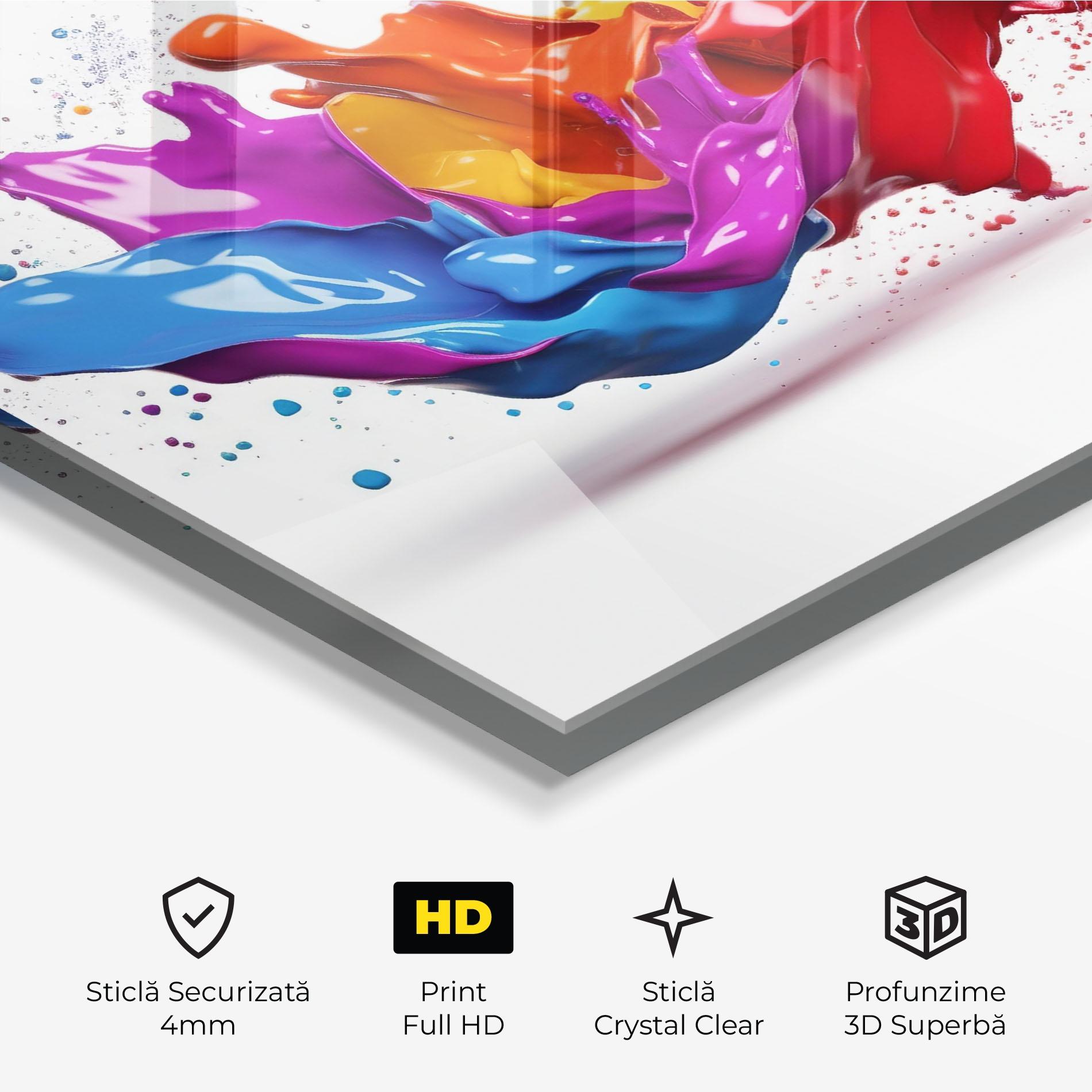 Tablou Sticla 3d Floating Splash mockup 3