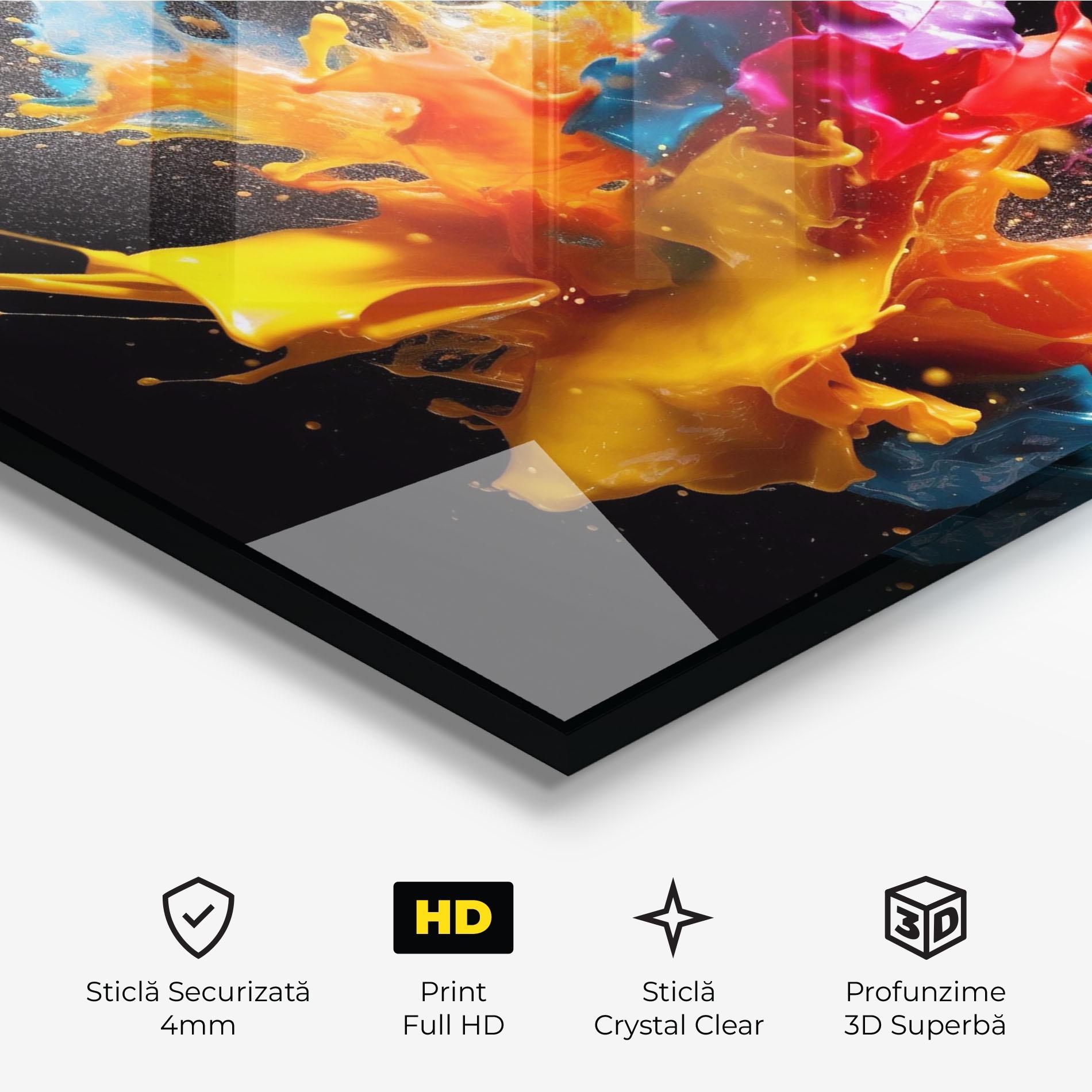 Tablou Sticla Colors Splashing mockup 3