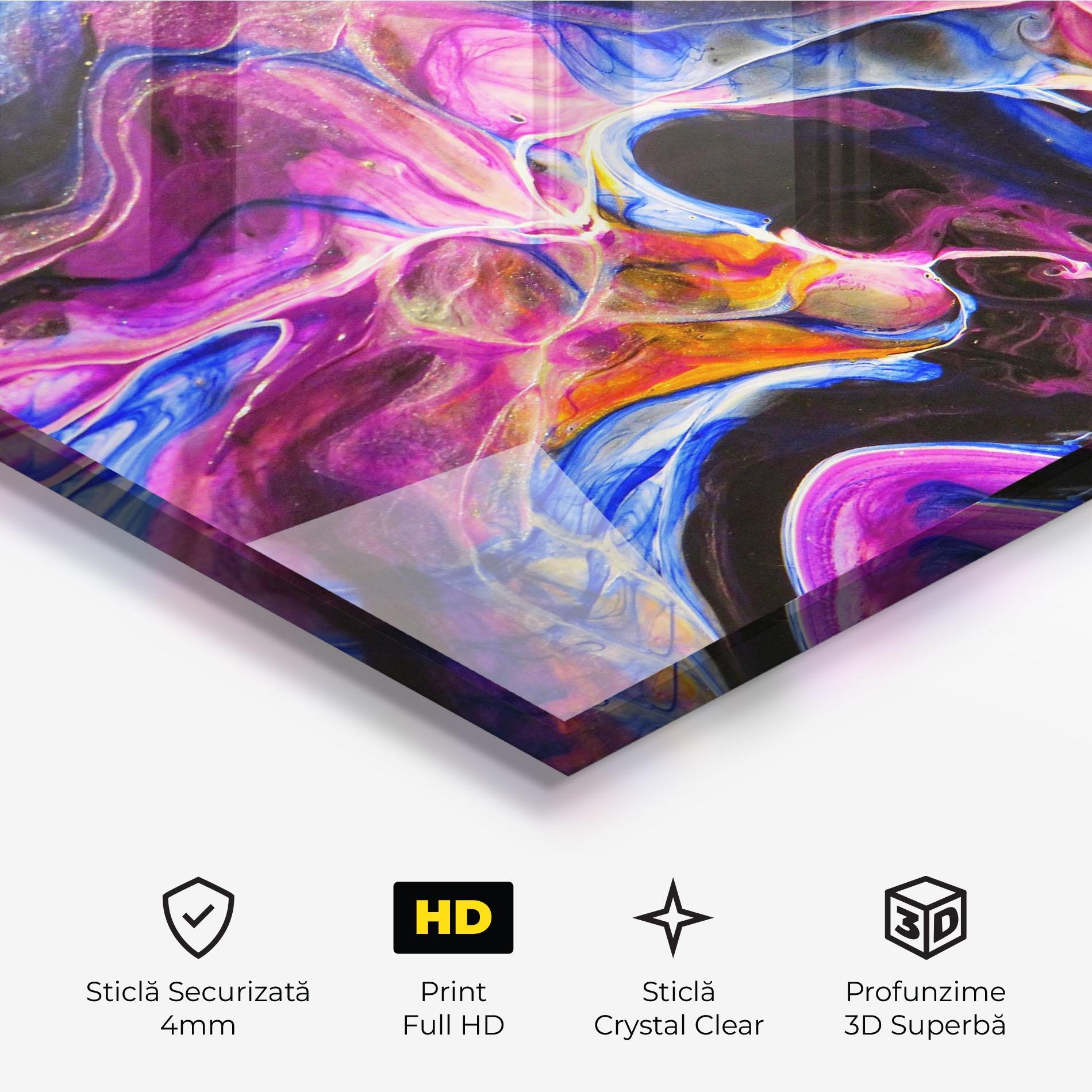 Tablou Sticla Colourful Abstract Shades mockup 3