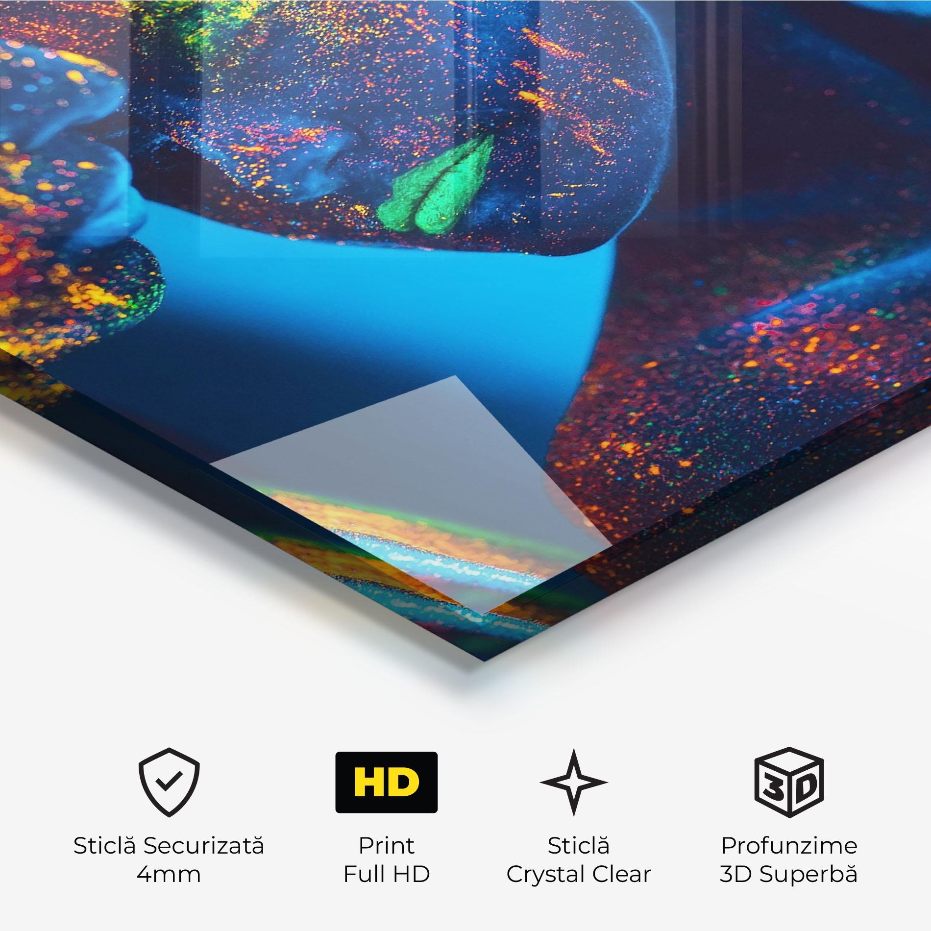 Tablou Sticla Fluorescent Couple mockup 3