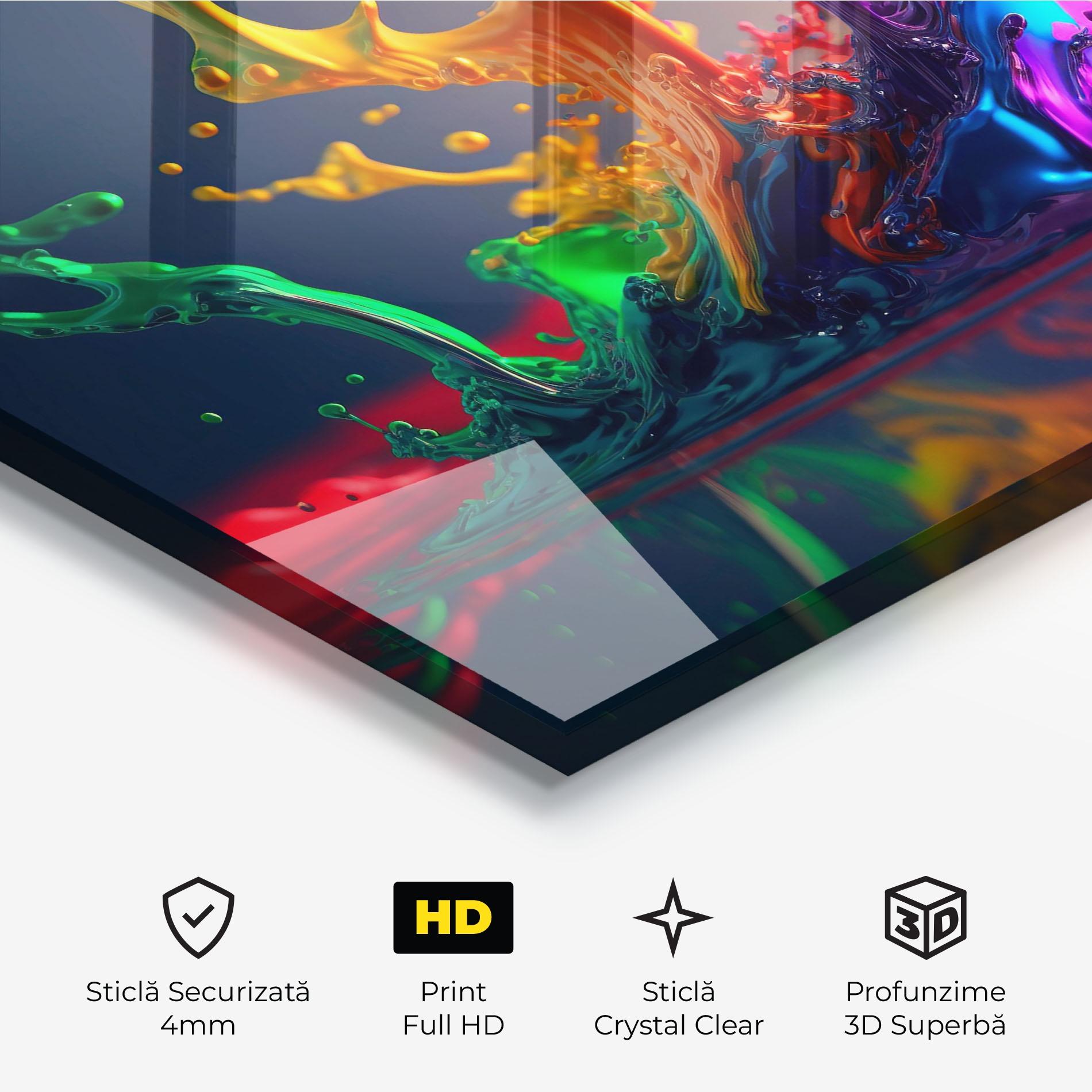 Tablou Sticla Green Color Splash mockup 3