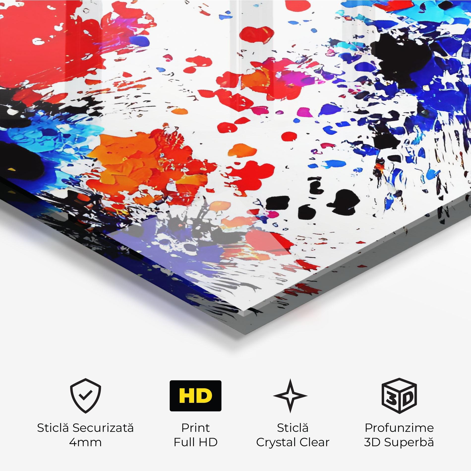 Tablou Sticla Oil Red Paint mockup 3