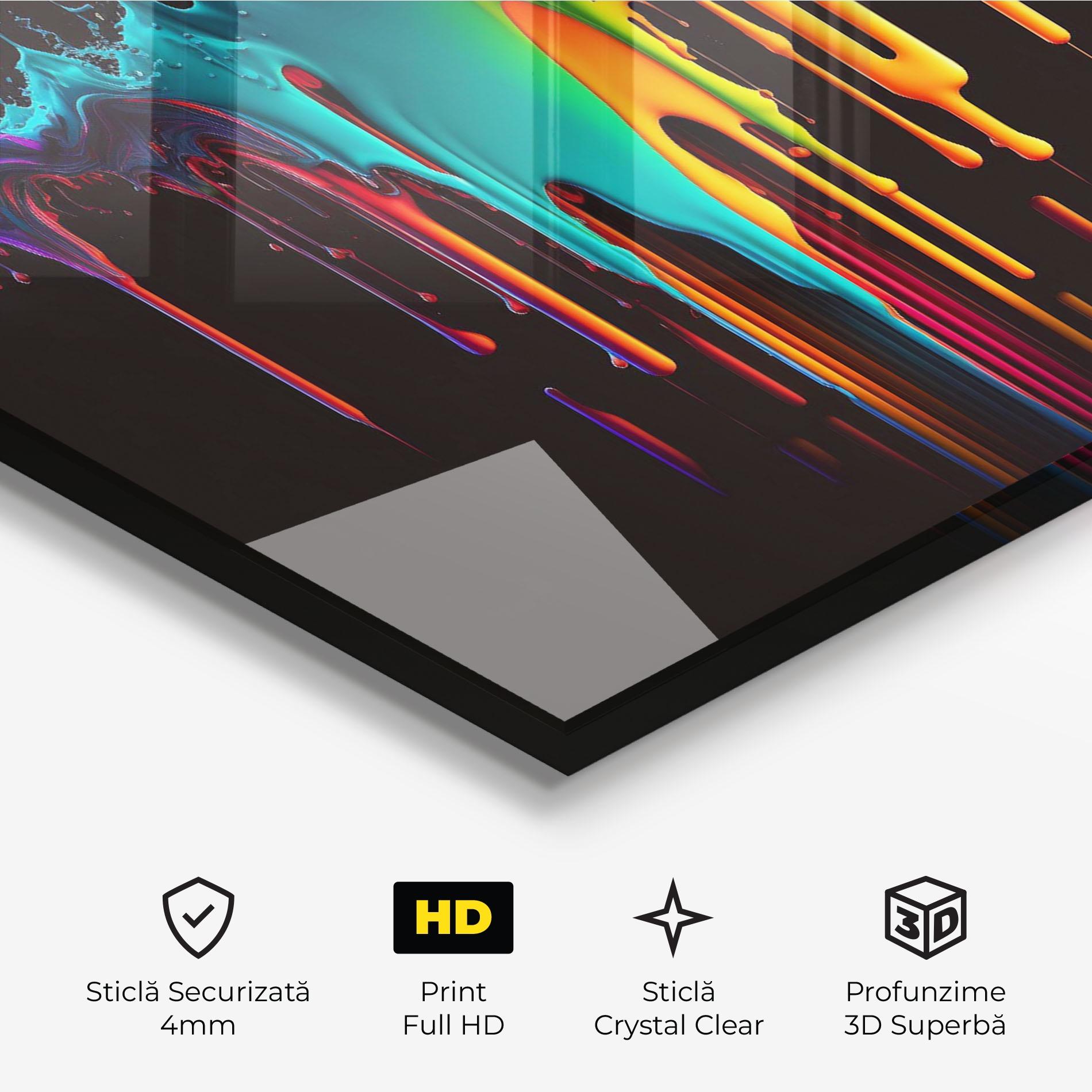 Tablou Sticla Rainbow Floating Colors mockup 3