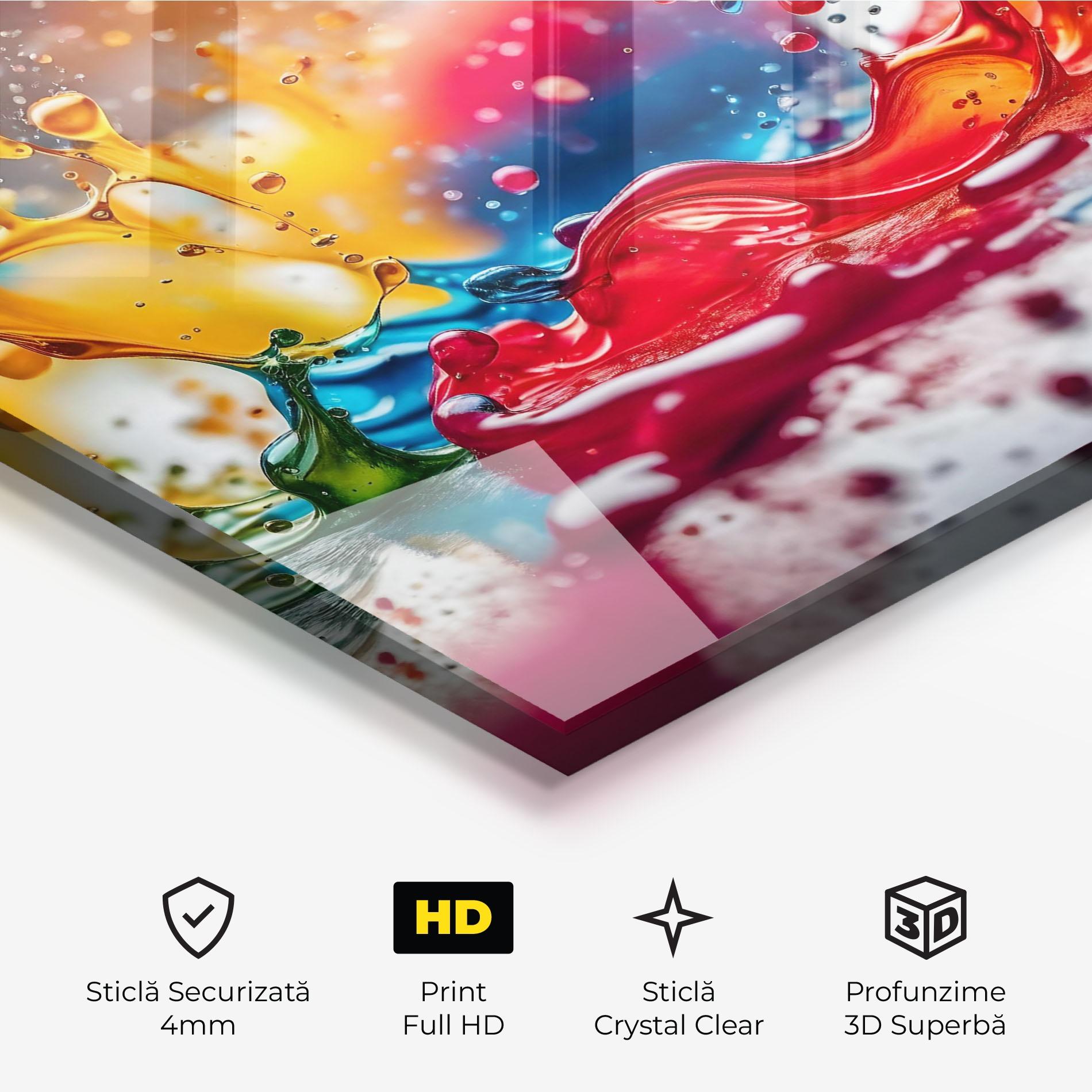 Tablou Sticla Water Color Splash mockup 3