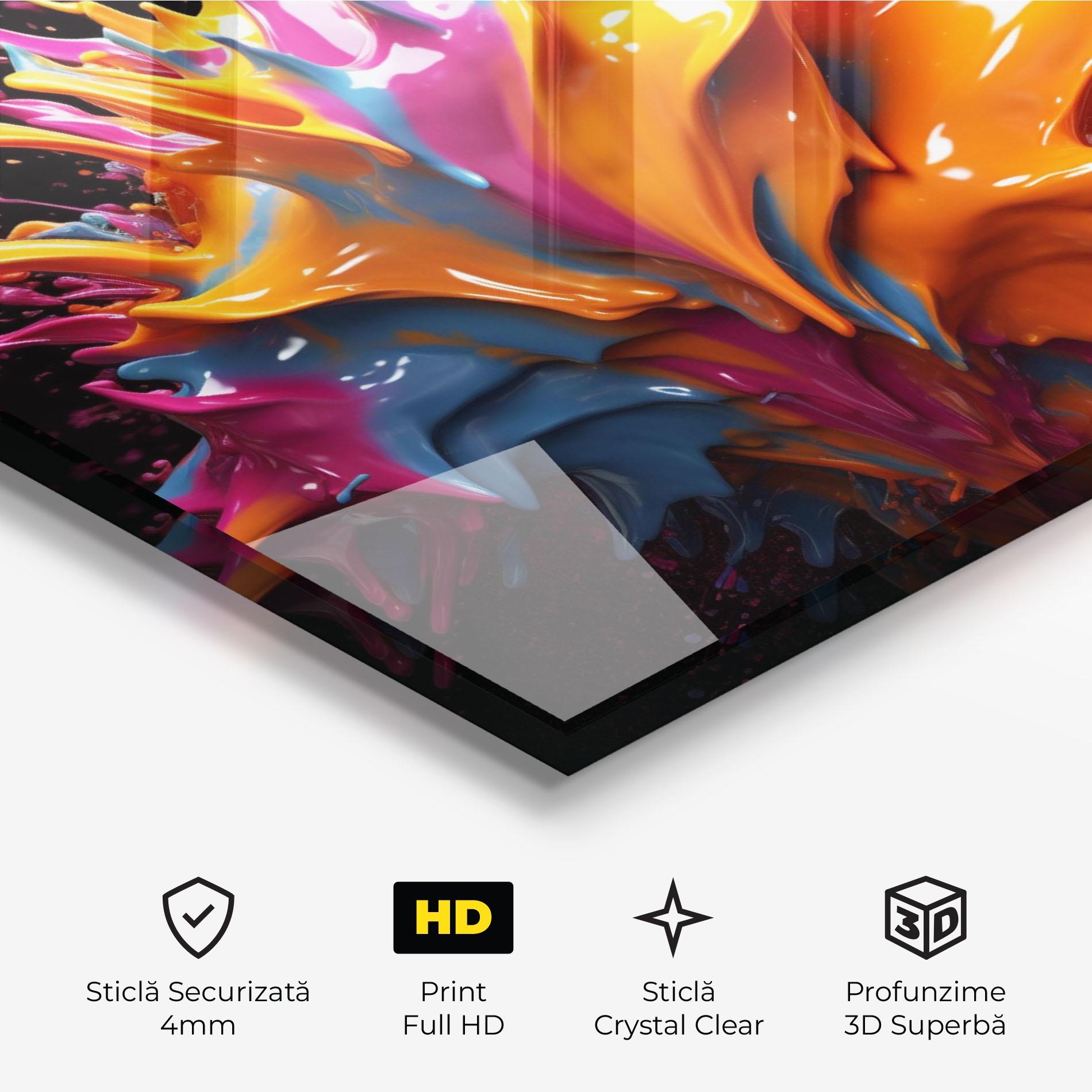 Tablou Sticla Yellow Splash mockup 3
