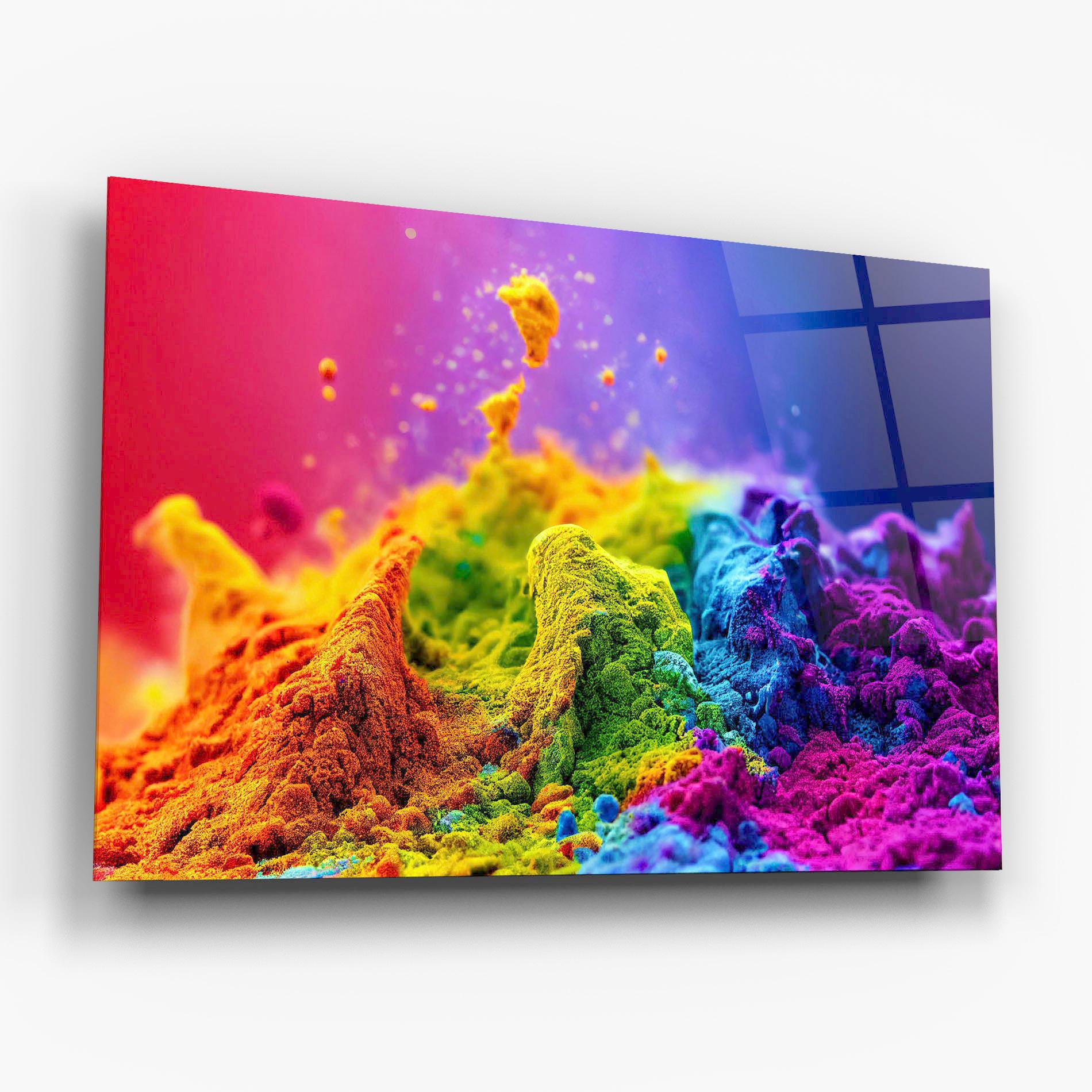 Tablou Sticla Color Powder Explosion mockup 6
