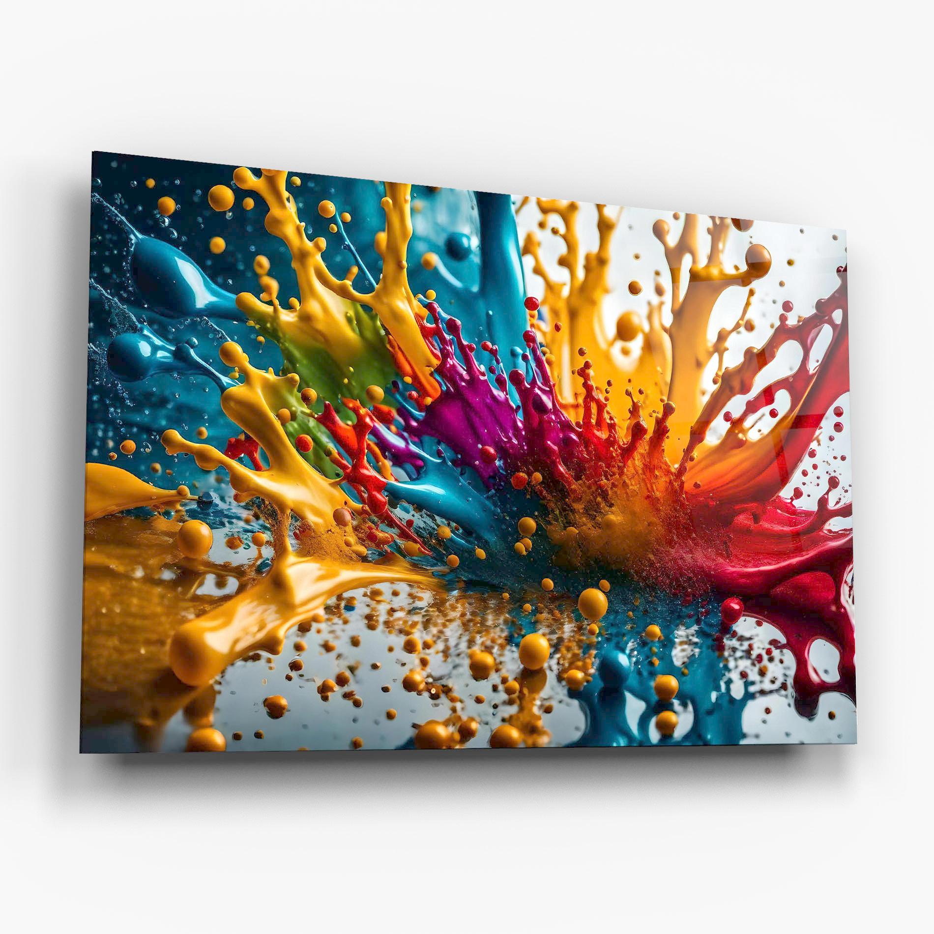 Tablou Sticla Colorful Water Splash mockup 6