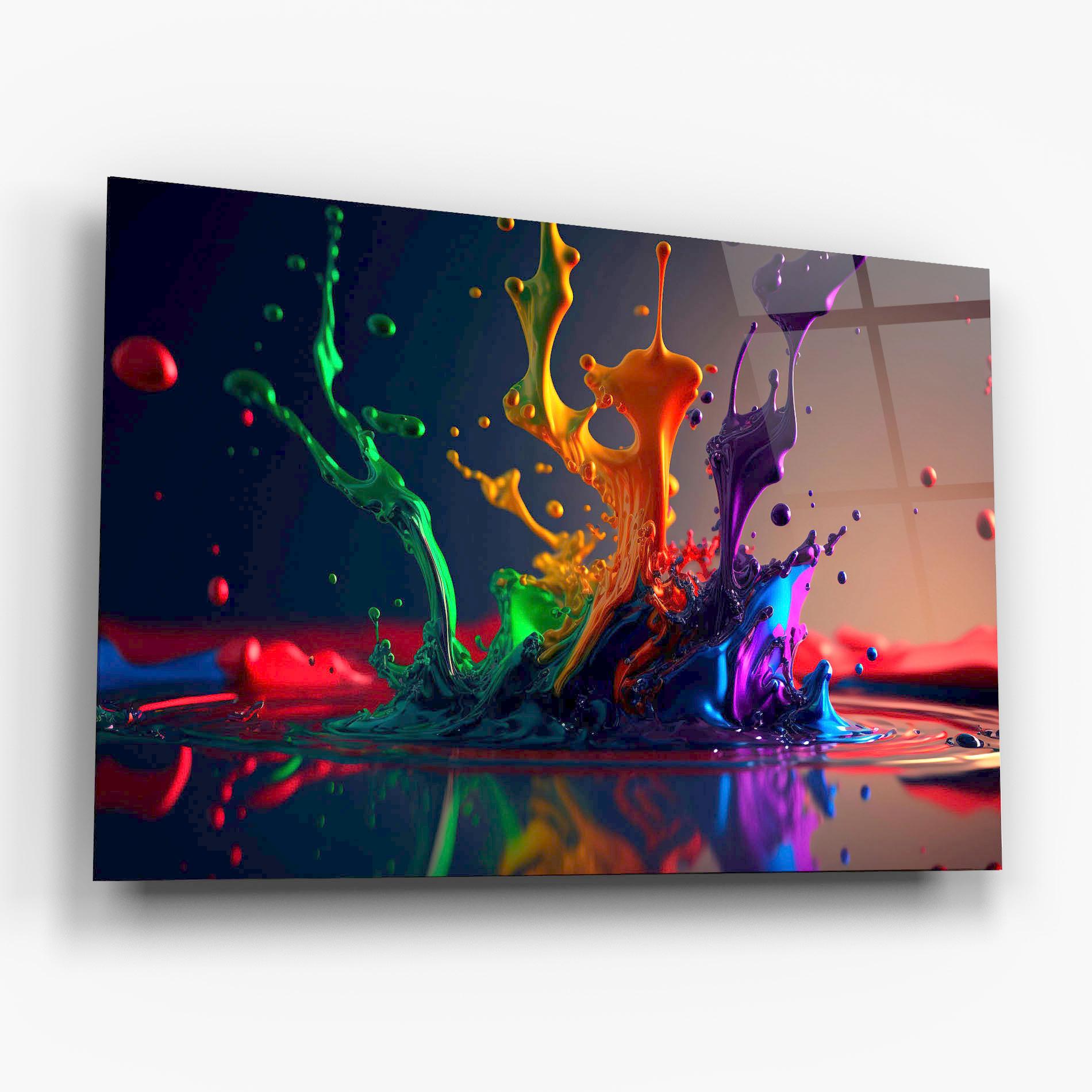 Tablou Sticla Green Color Splash mockup 6