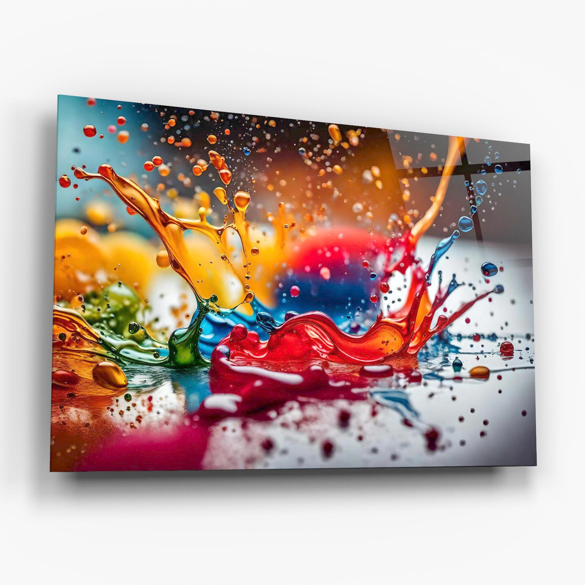 Tablou Sticla Water Color Splash mockup 6