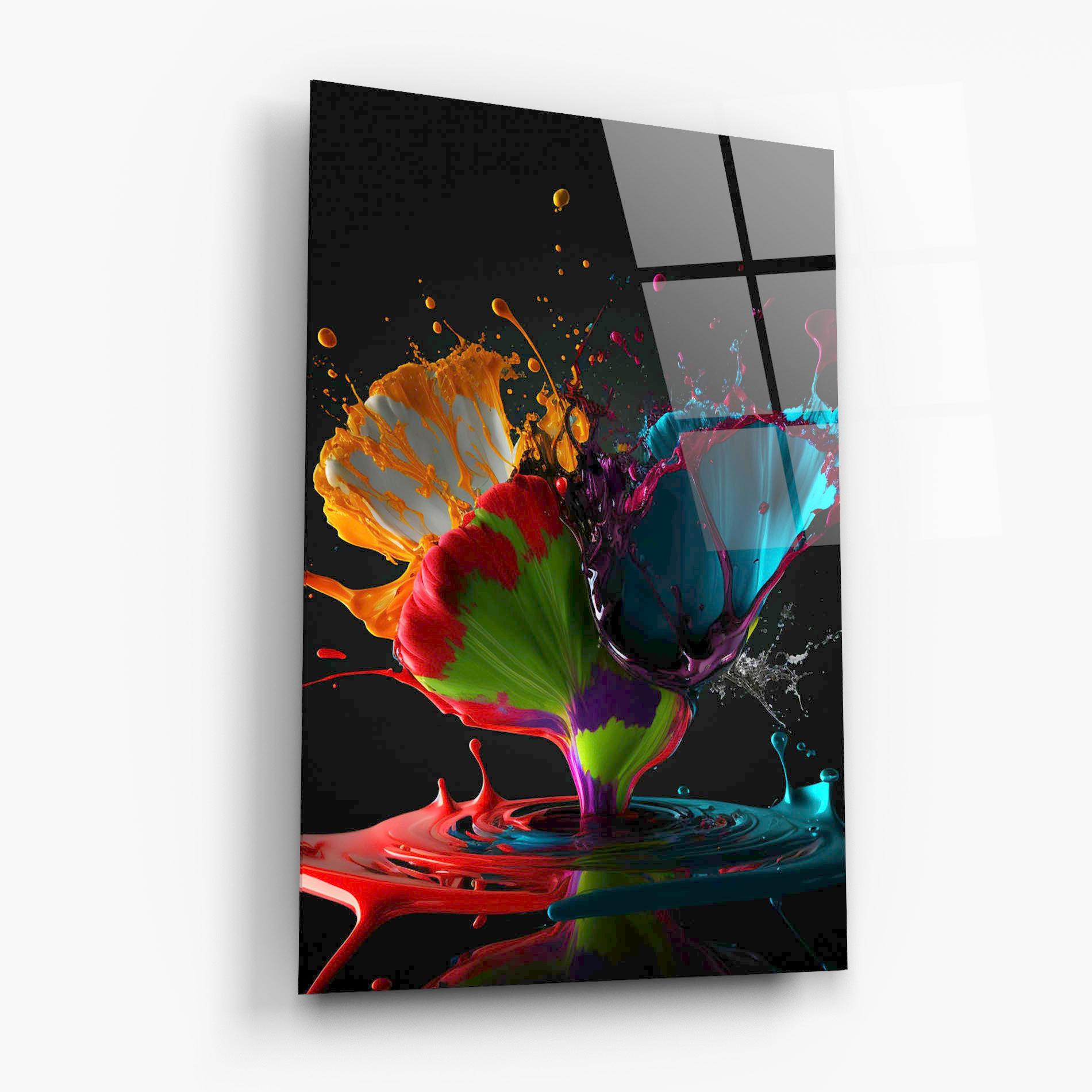 Tablou Sticla Beautiful Colorful Splash mockup 6