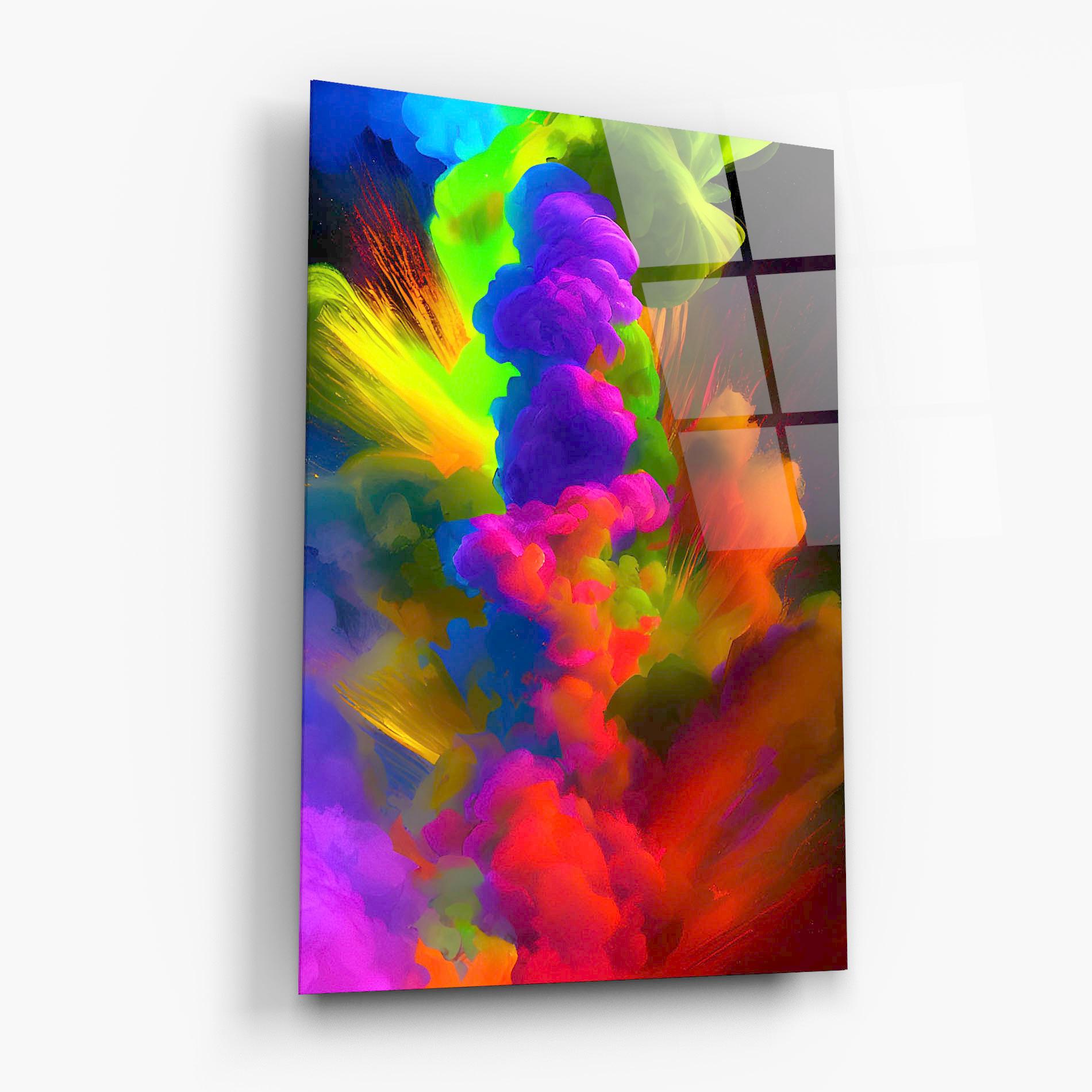 Tablou Sticla Blurred Colorful Smoke mockup 6